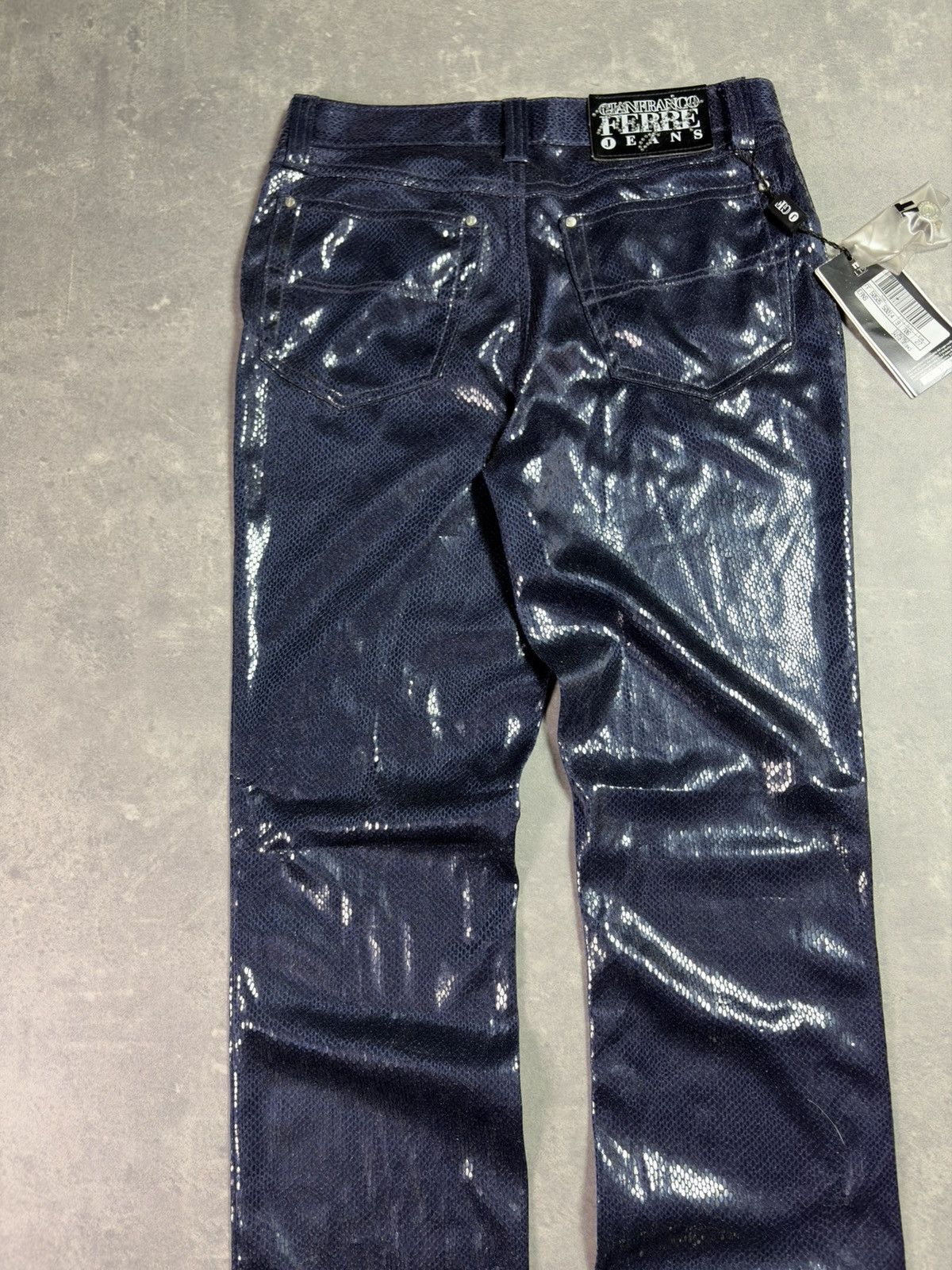Gianfranco Ferre DSWT Blue Glitter Loose Light Trousers Pants 27 Rare Size 27" / US 4 / IT 40 - 14 Thumbnail