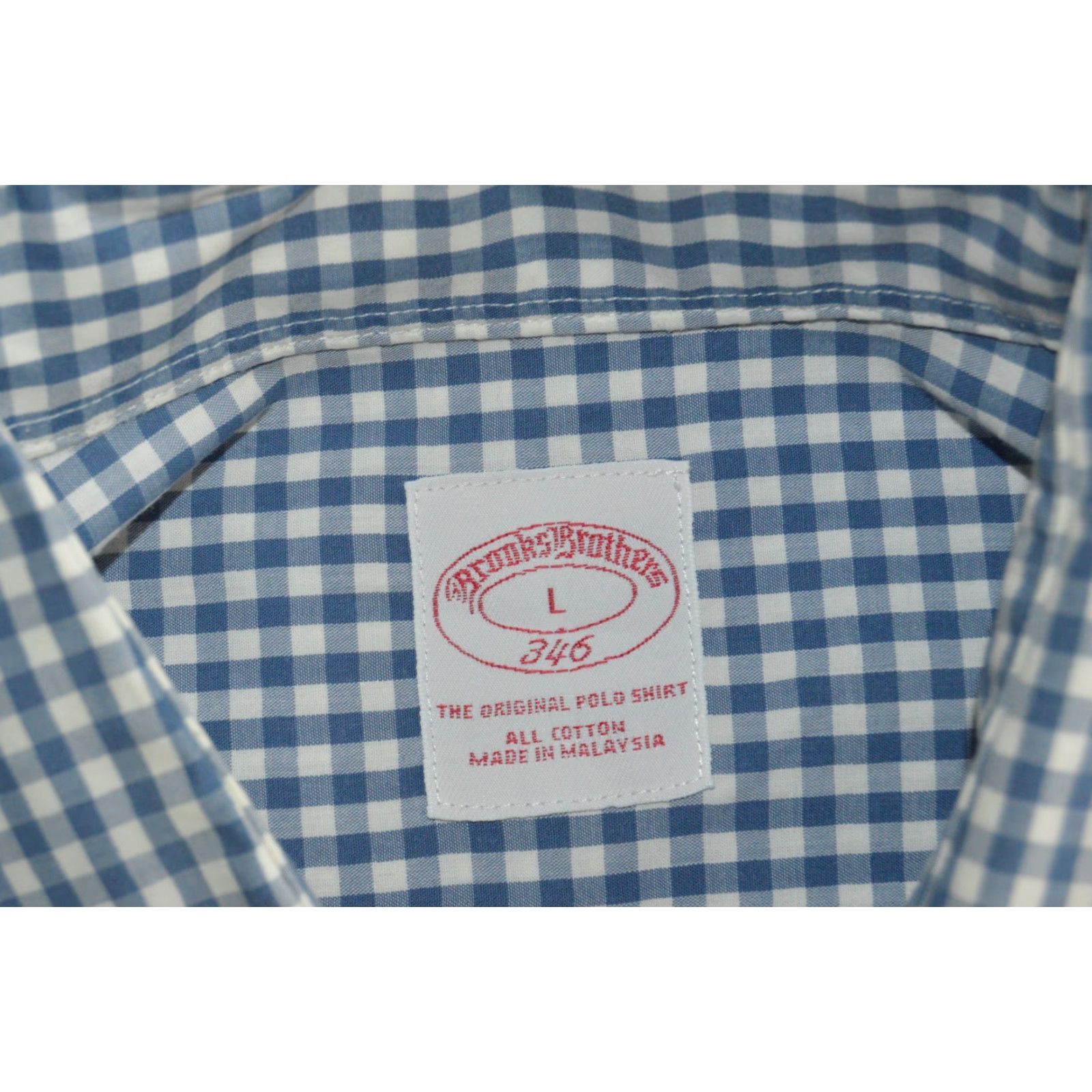 Brooks Brothers Brooks Brothers Dress Shirt Men's L/S Blue Check Cotton Button-Down Collar Barrel Cuff Regular Size L Size US L / EU 52-54 / 3 - 4 Thumbnail