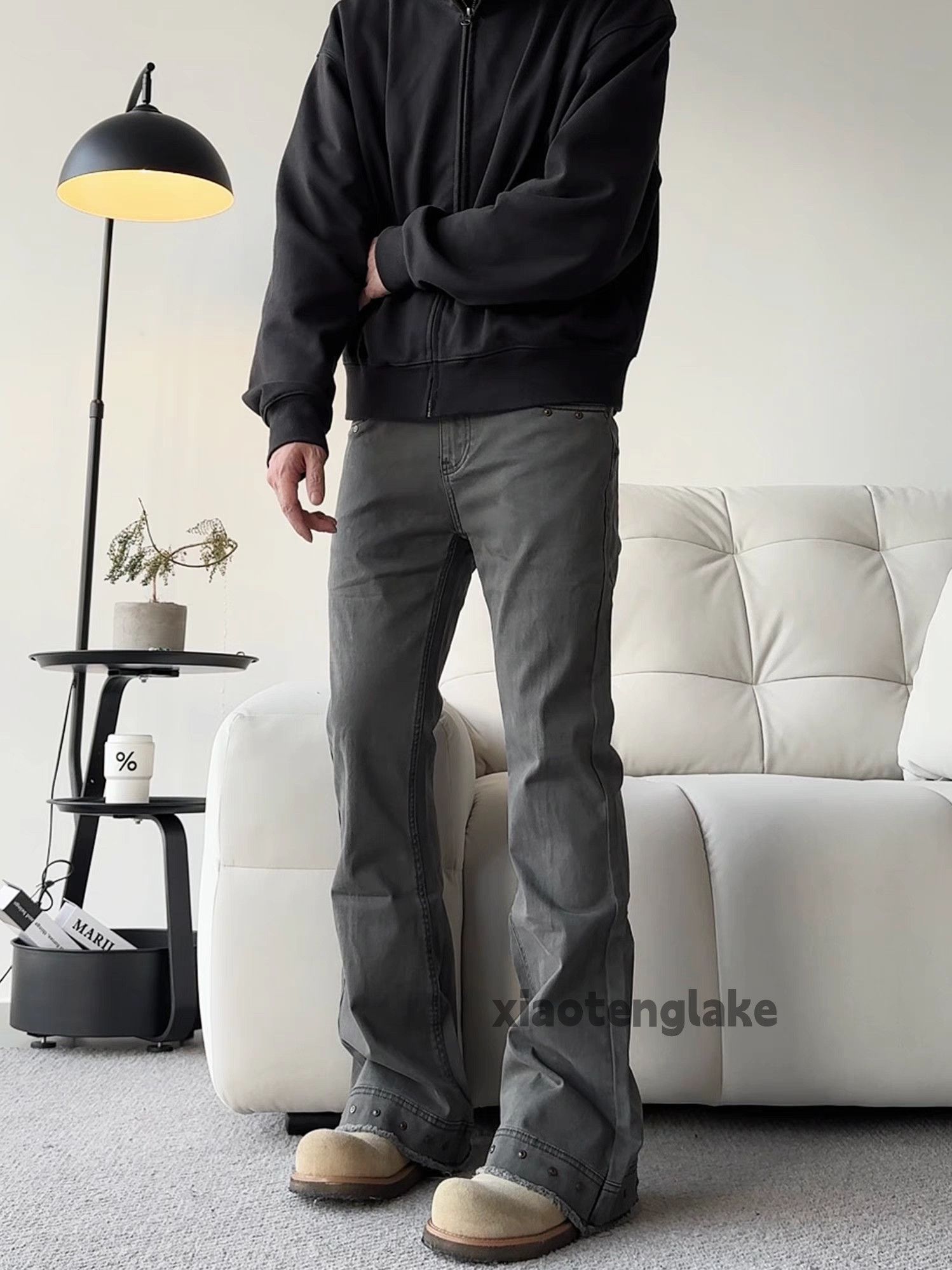 Designer × Japanese Brand × Vintage Utility rivet punk grunge bootcut flared yuppie jeans Size US 32 / EU 48 - 1 Thumbnail