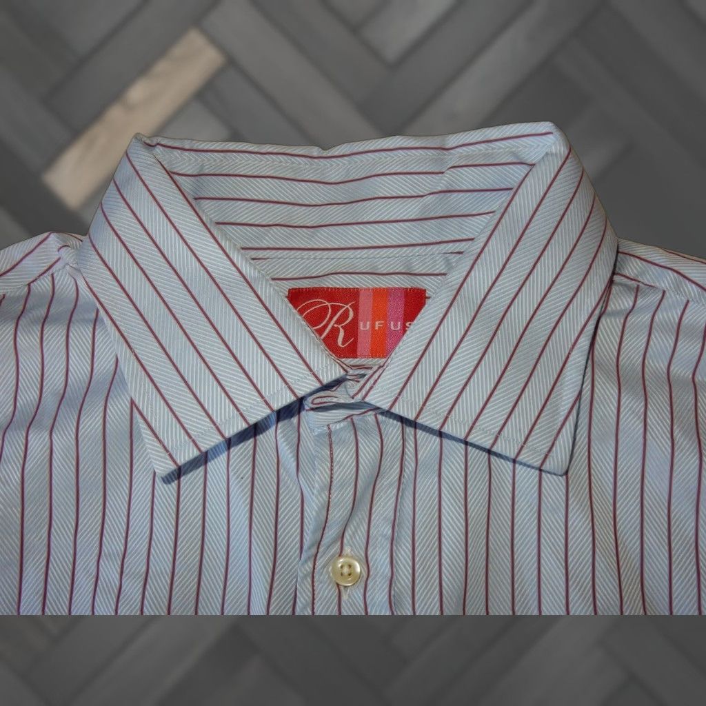 Vintage VINTAGE Rufus Men's Shirt Long Sleeve Button Front Size 2XL Cotton Striped Blue Purple USA Size US XXL / EU 58 / 5 - 1 Thumbnail