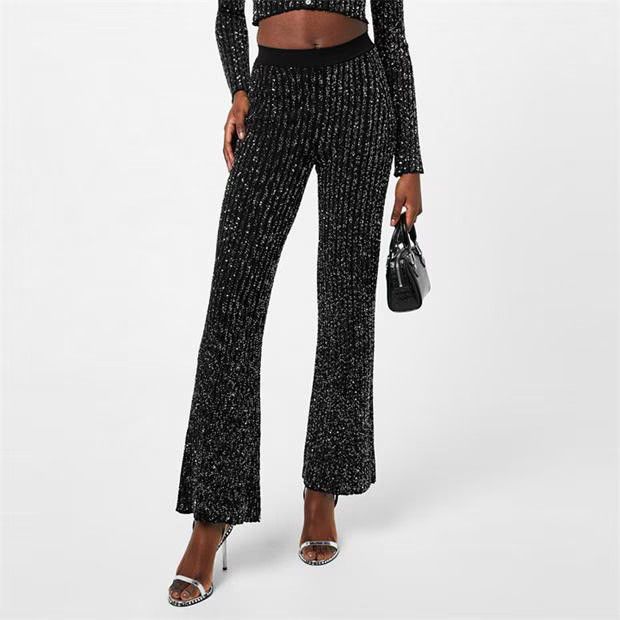 Missoni o1g2r1mq1124 Flare Trouser in Black & Silver Size 26" / US 2 / IT 38 - 5 Thumbnail