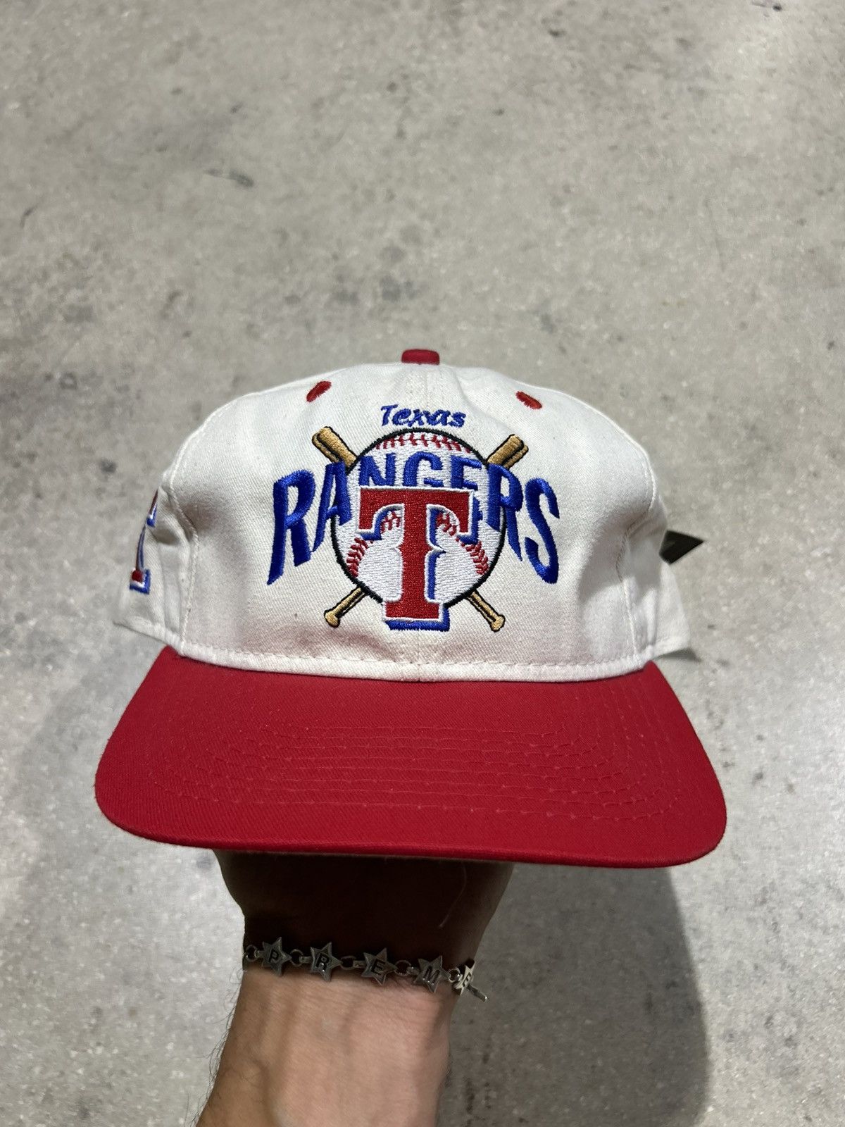Vintage Texas Rangers Double Logo Hat Size ONE SIZE - 1 Thumbnail