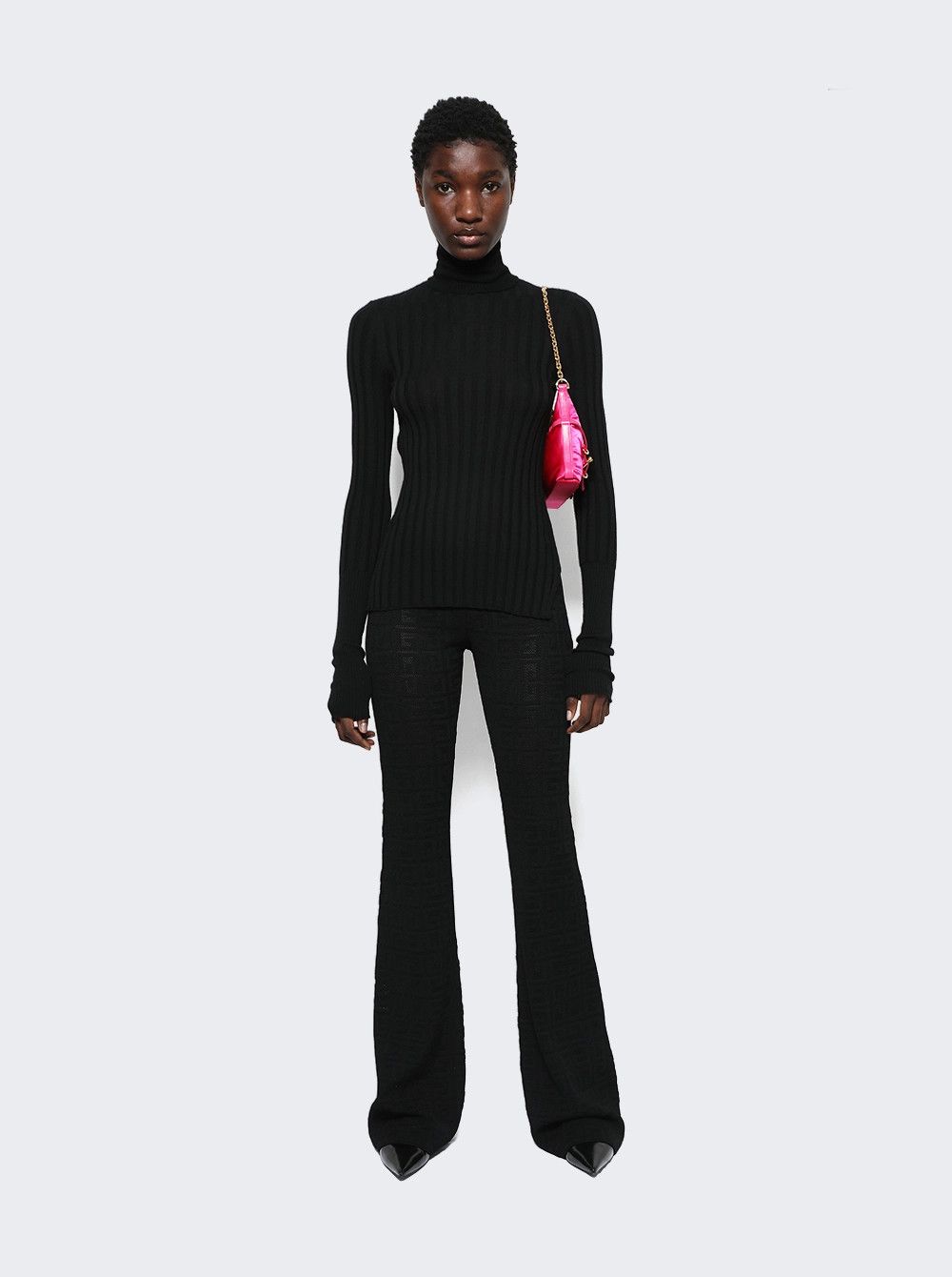 Givenchy o1gr1nt0125 Rolled Neck Long Sleeve Sweater in Black Size S / US 4 / IT 40 - 2 Thumbnail