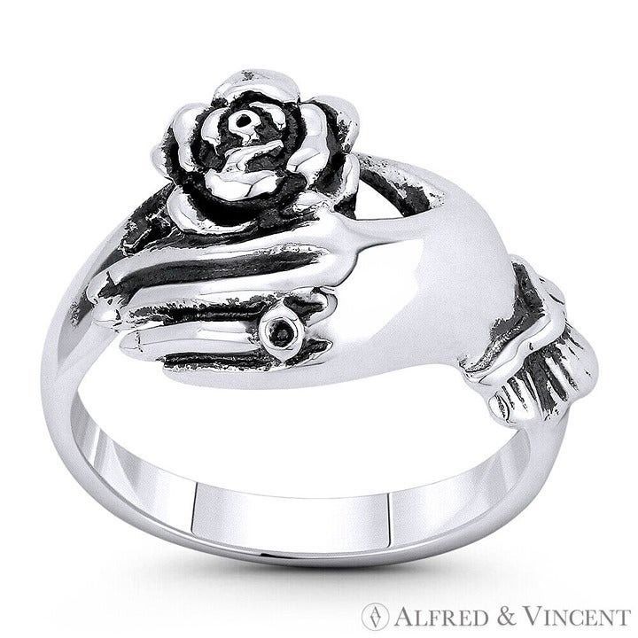 Other Rose Flower on Hand Love & Romance Charm Ring Size 6 Size ONE SIZE - 1 Preview