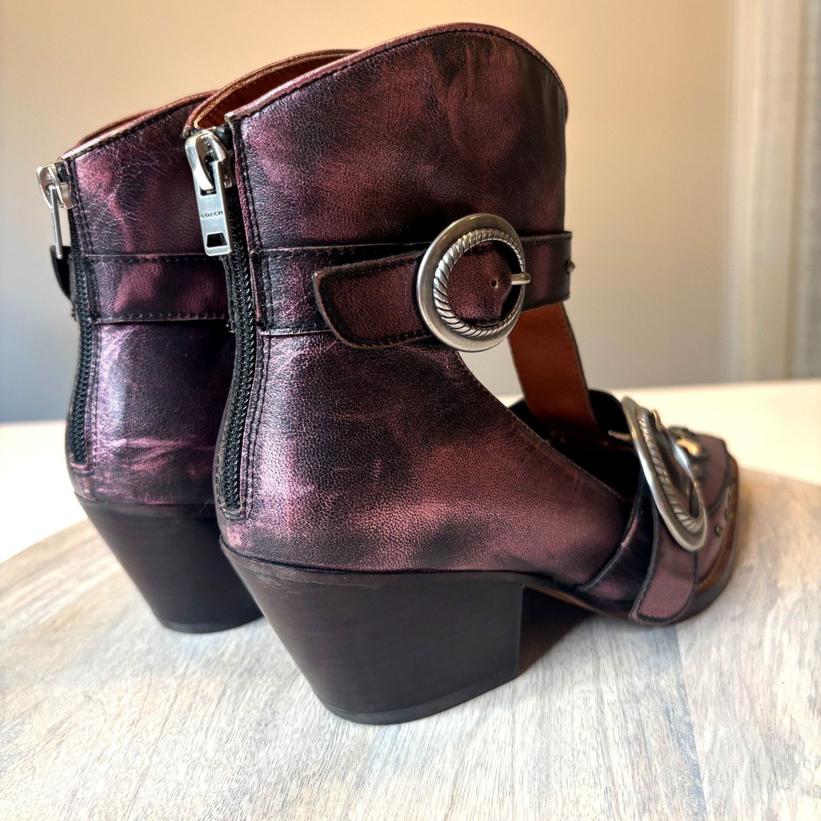 Coach Coach Cut Out Western Creeper Boots Metallic Purple Sz 7.5B Size US 7.5 / IT 37.5 - 8 Thumbnail