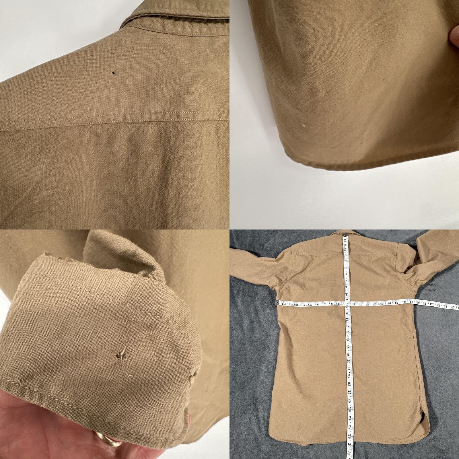 CO VINTAGE Martin Mfg. Co US Army Shirt Mens S Beige Khaki Wool Field Military 60s Size US S / EU 44-46 / 1 - 8 Thumbnail