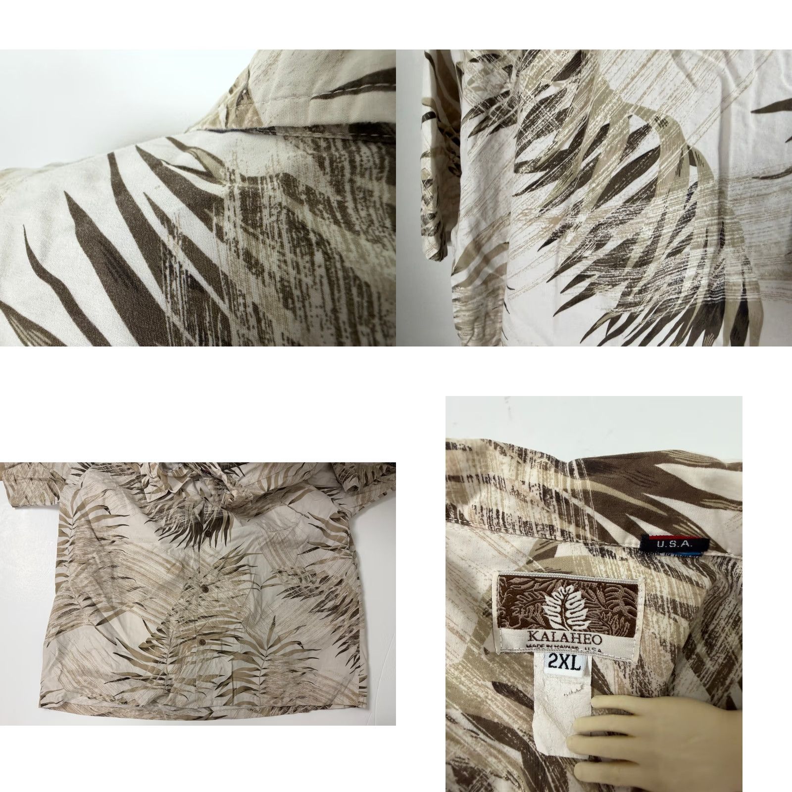 Vintage VINTAGE Kalaheo Shirt Men 2XL Beig e? (Note: This task requires a final title with given constraints; provide a corrected title.) Size US XXL / EU 58 / 5 - 8 Thumbnail