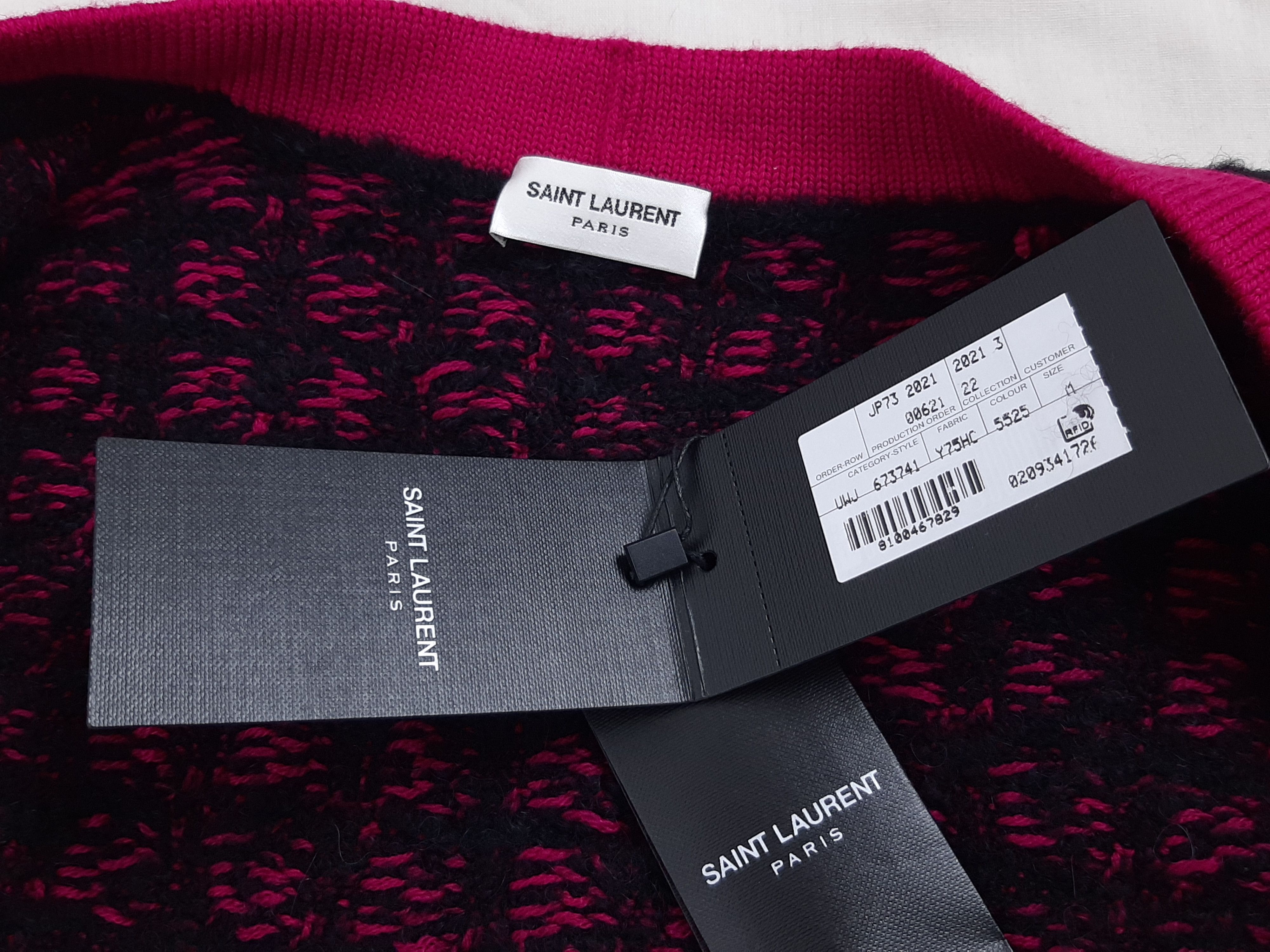 Saint Laurent Paris Saint Laurent Cardigan Purple Women's Size M Jacquard Size M / US 6-8 / IT 42-44 - 10 Thumbnail