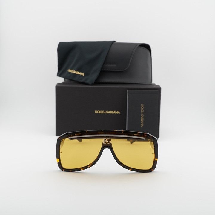 Dolce & Gabbana DG6205 612/85 Sunglasses – Yellow Havana Shield Frame D&G Women Sunglasses Shield DG6205 612/85 NEW AUTHENTIC main image 4