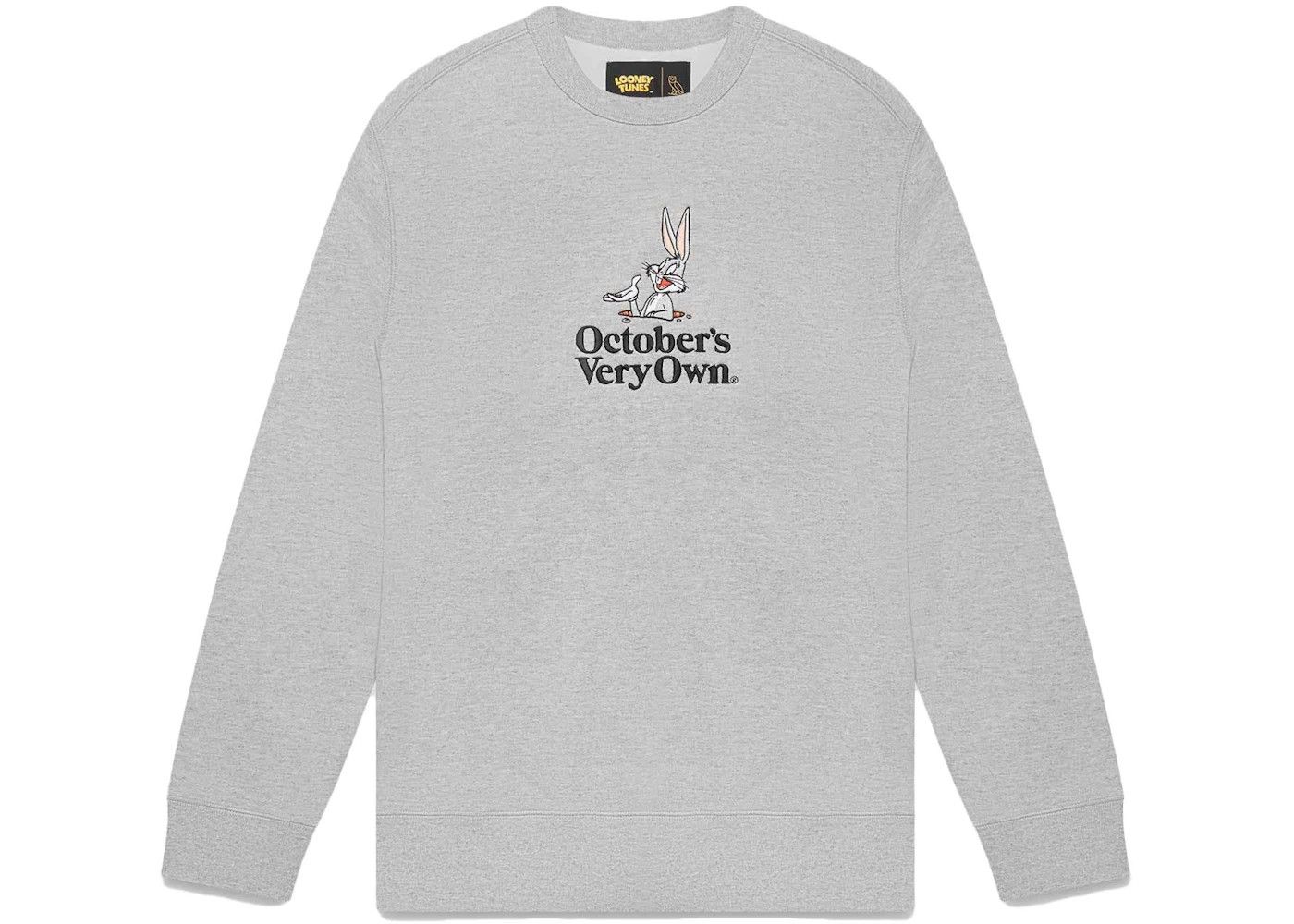 Drake OVO x Looney Tunes Bugs Bunny Crewneck Heather Grey Size US XXL / EU 58 / 5 - 1 Thumbnail