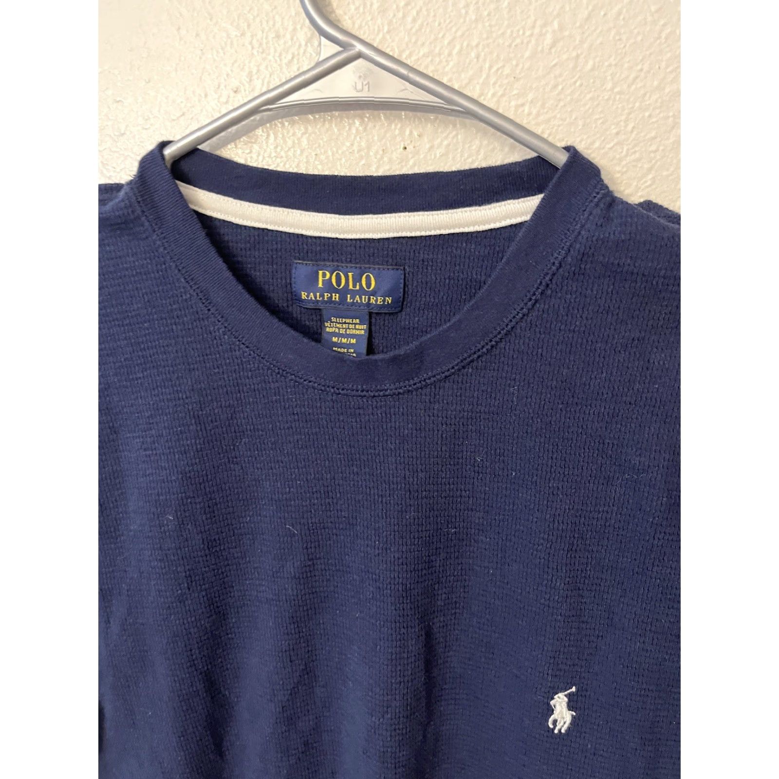 Polo Ralph Lauren Polo Ralph Lauren Shirt Mens Medium Navy Waffle Knit Sleepwear Lounge Tee Top Size US M / EU 48-50 / 2 - 3 Thumbnail