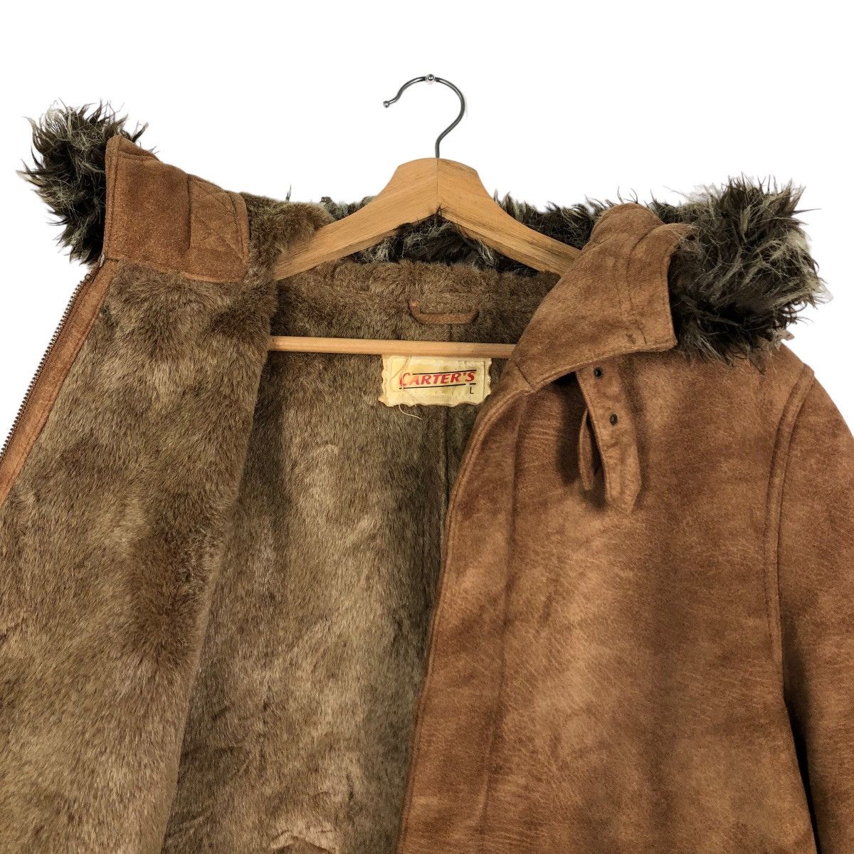 Japanese Brand 🔥90’s Vintage Carter’s Moleskin Leather Mink Fur Hoodie Size US L / EU 52-54 / 3 - 11 Thumbnail