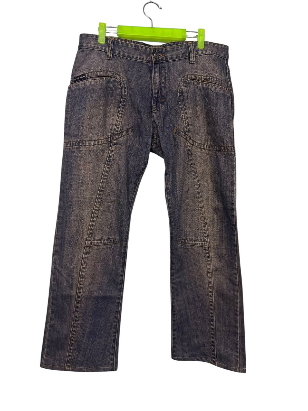 Calvin Klein VINTAGE FADED CALVIN KLIEN JEANS CARPENTER FLARE DOUBLE KNEE Size US 37 - 1 Thumbnail