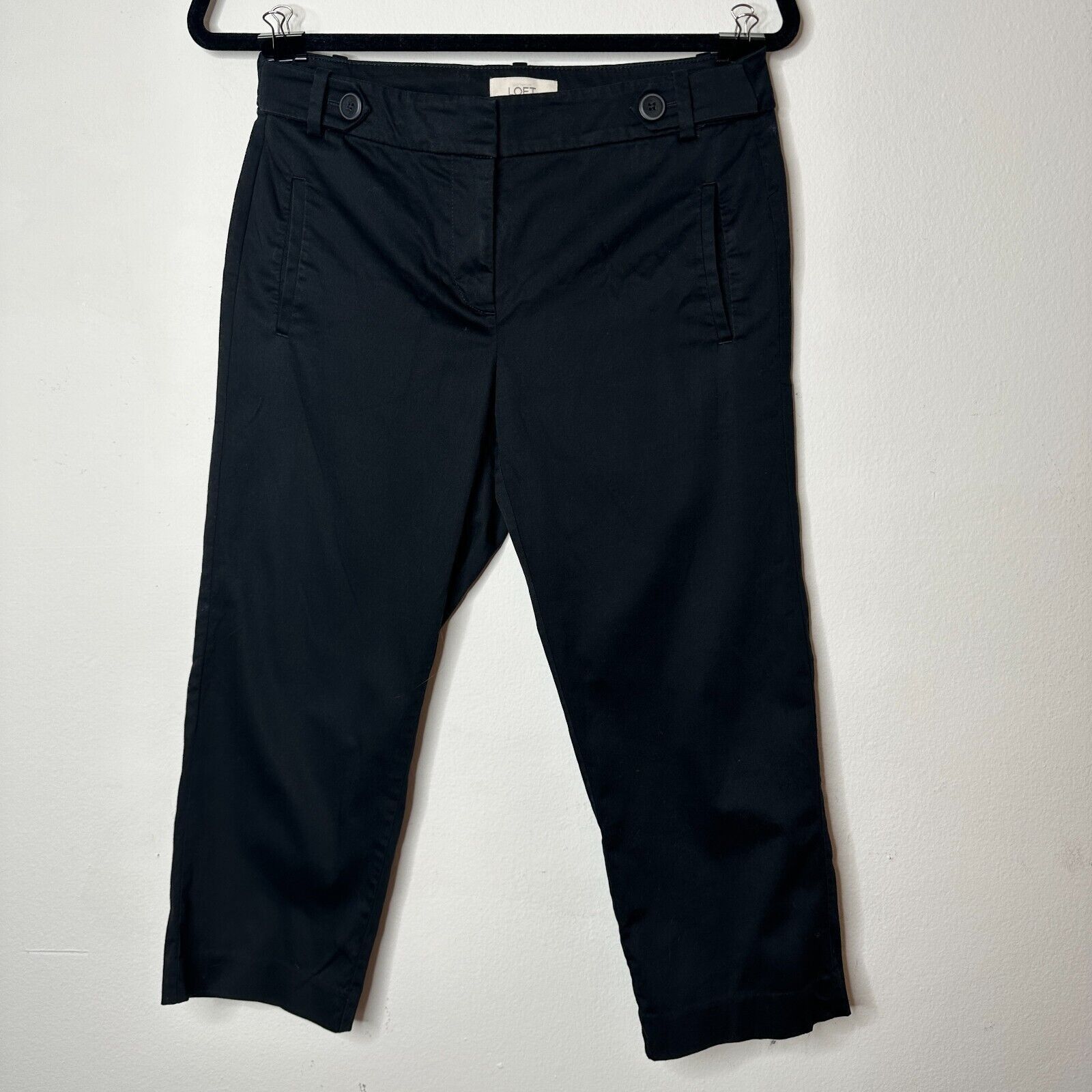 Loft Loft Petite Black Capri Trouser Front Slash Pockets 6P Size 28" / US 6 / IT 42 - 9 Thumbnail