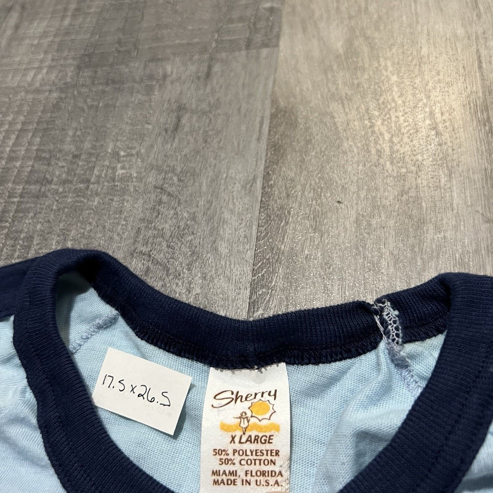 Other VTG Olsen Knife Co 1970s Howard City Blue USA Ringer Tee Size US XL / EU 56 / 4 - 6 Thumbnail