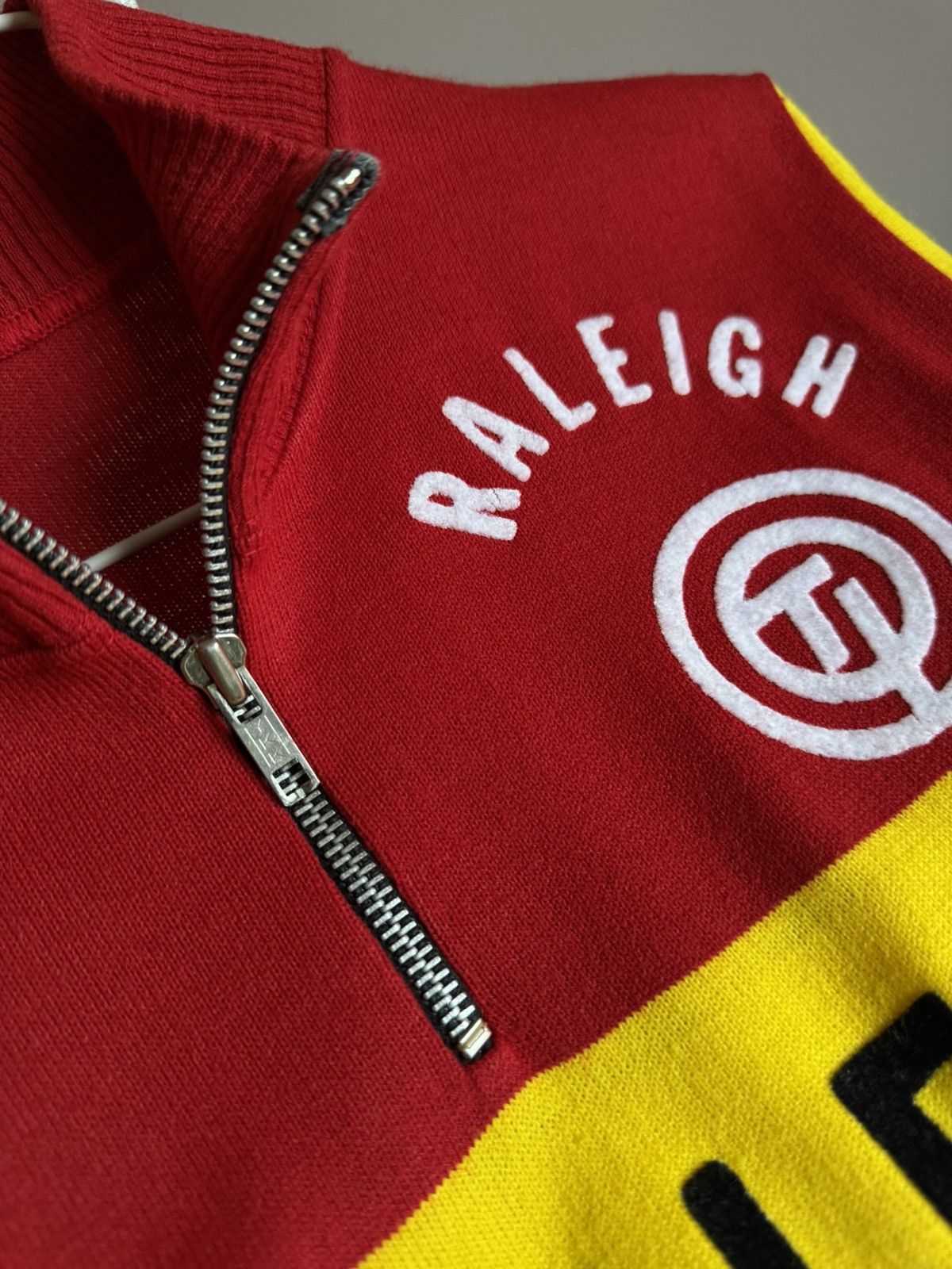 Bicycle Vintage 80's Retro Ti Raleigh Campagnolo Cycling Zip Jersey Size US M / EU 48-50 / 2 - 8 Thumbnail