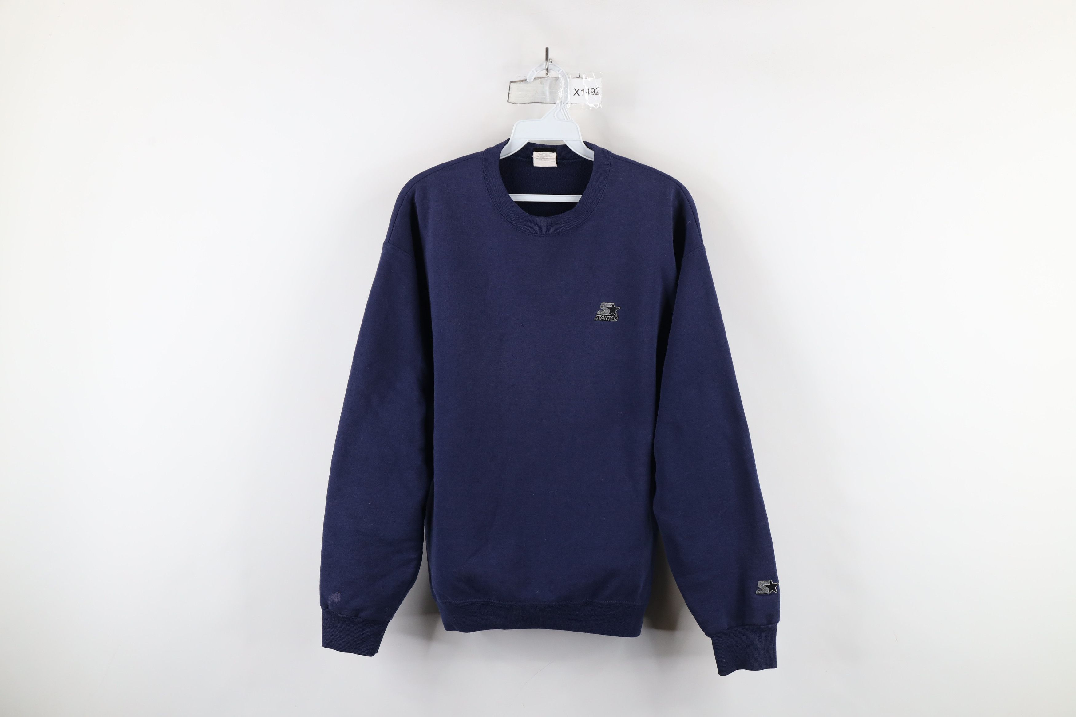 Starter × Vintage Vintage 90s Starter Spell Out Crewneck Sweatshirt Blue Size US M / EU 48-50 / 2 - 1 Thumbnail