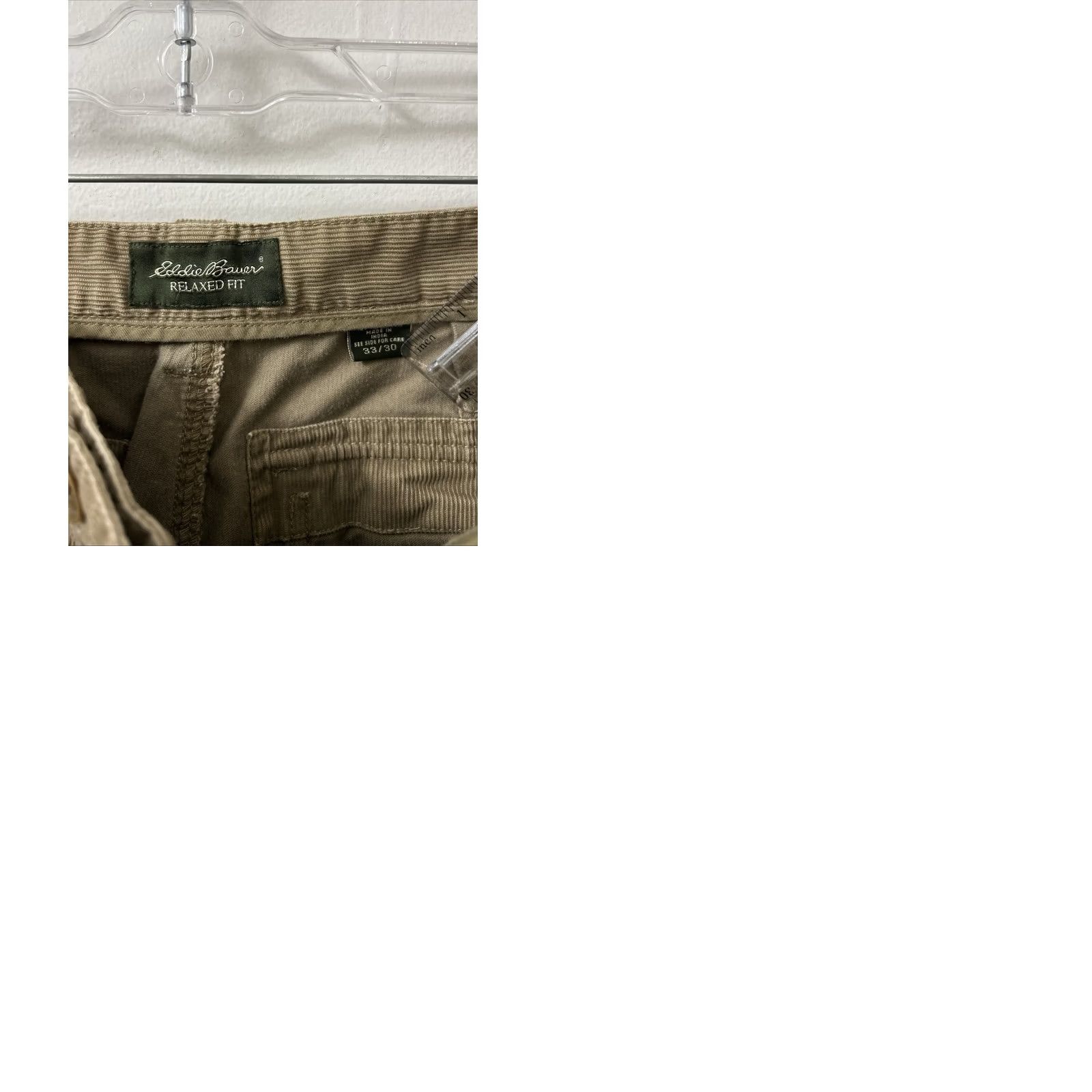 Eddie Bauer VINTAGE? No — Eddie Bauer Corduroy Cargo Pants Mens 33x27 Tan Relaxed Fit Straight Leg Size US 33 - 9 Thumbnail