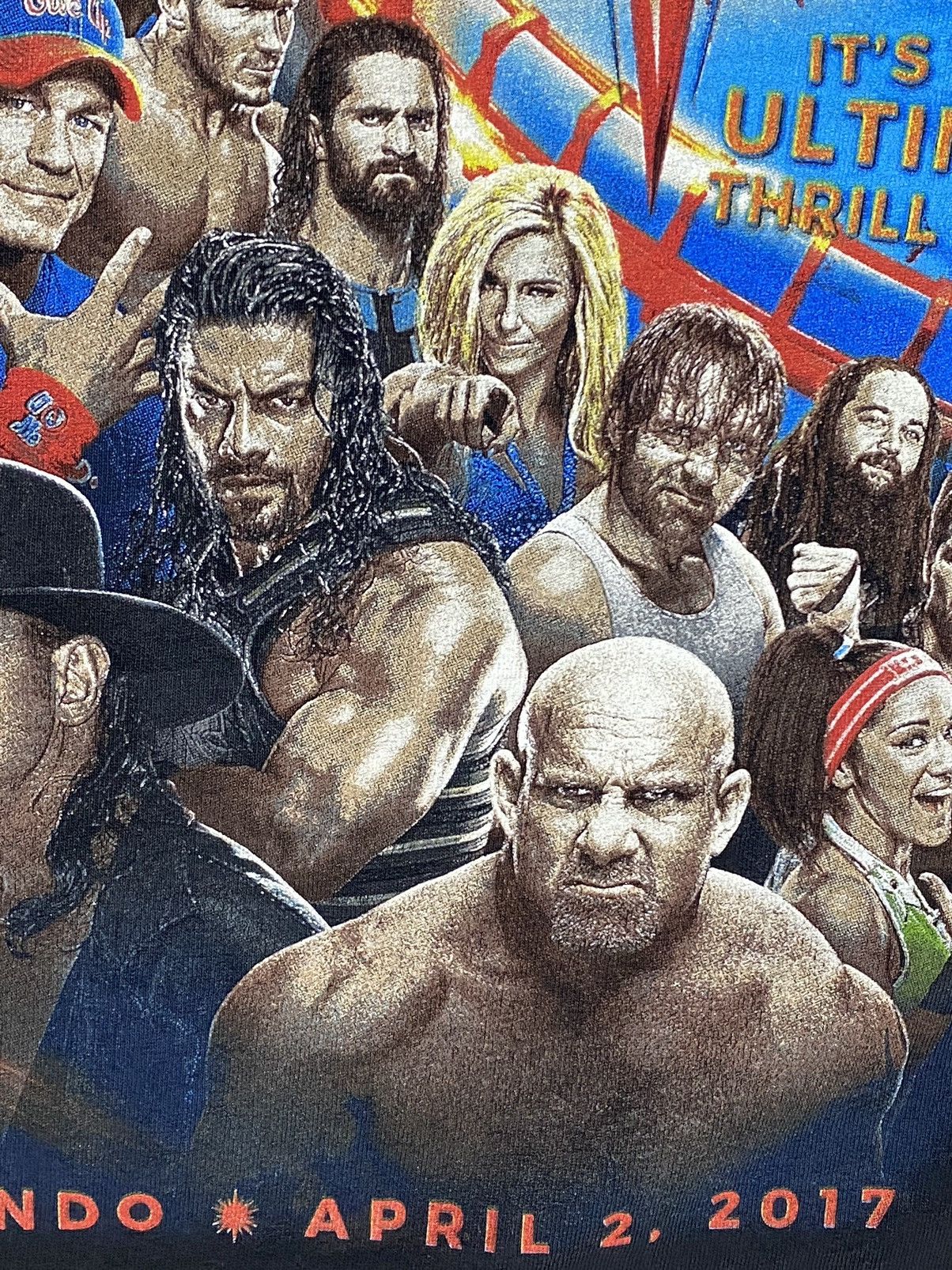 Vintage × WWE Wrestlemania 2017 (Orlando, FL) t shirt (sz Boys L) Size US S / EU 44-46 / 1 - 7 Thumbnail