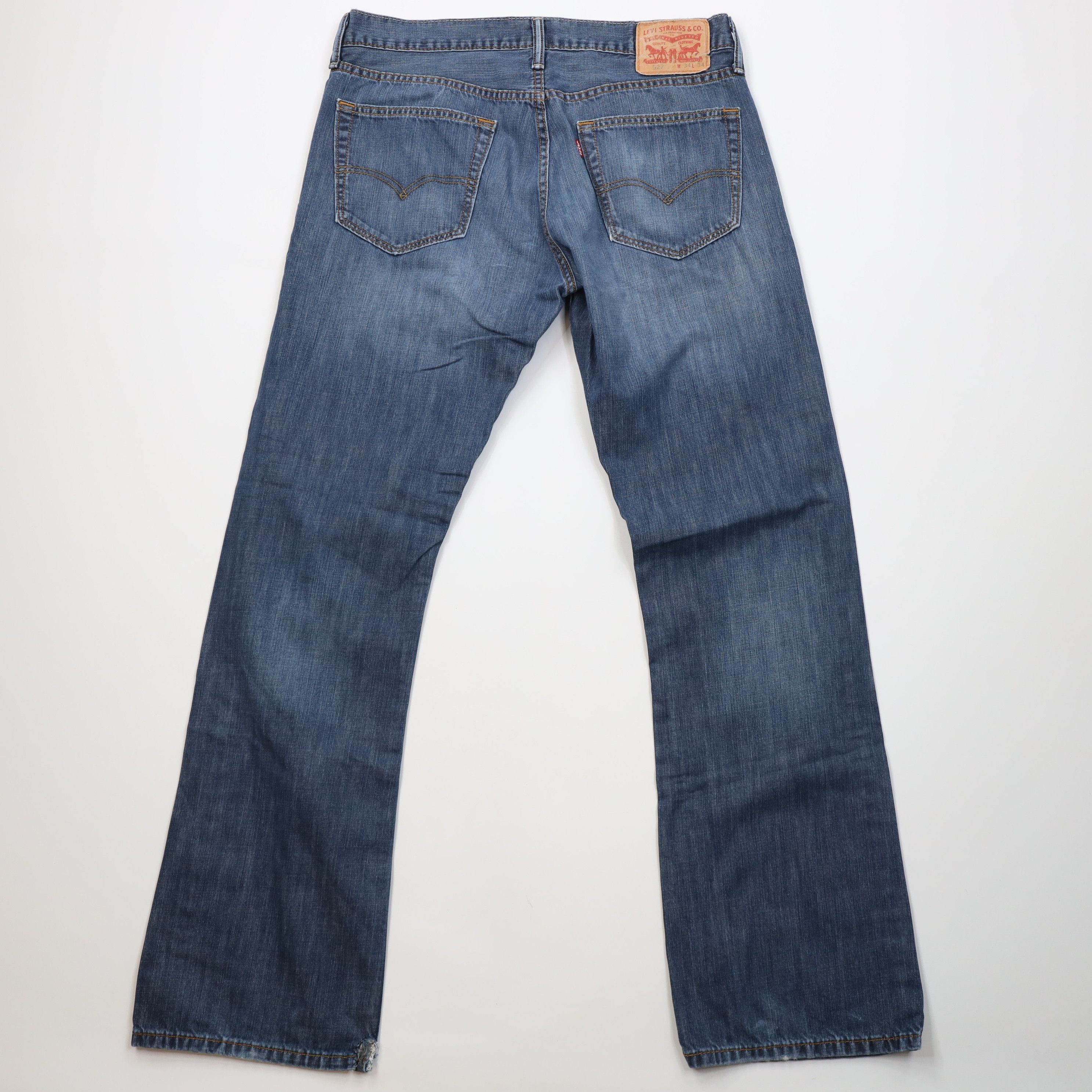 Levi's Vintage Y2K Levis 527 Slim Wide Leg Bootcut Denim Jeans Blue Size US 34 / EU 50 - 10 Thumbnail