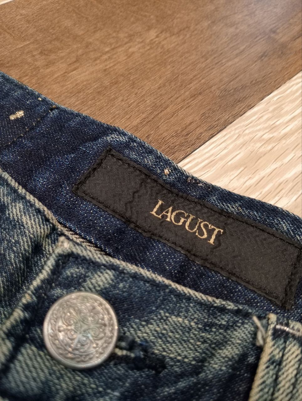 Japanese Brand LAGUST BLUE DISTRESSED ANKLE ZIP FLARED JEANS Size US 33 - 7 Thumbnail