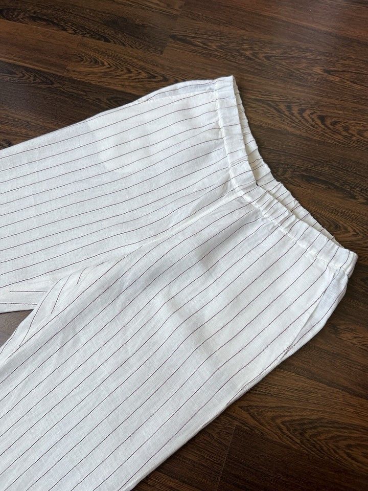 Other Persona by Marina Rinaldi Linen Blend Pants White US 10 Size 32" / US 10 / IT 46 - 9 Thumbnail