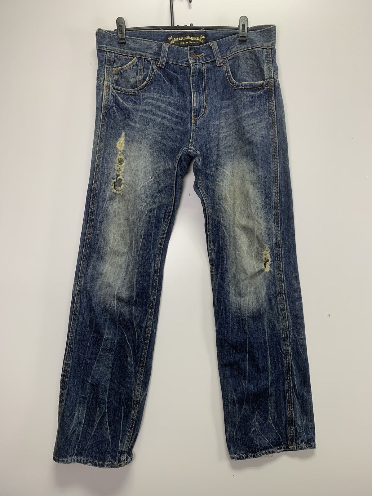 Vintage Back Number Distress Jeans Size US 34 / EU 50 - 1 Thumbnail