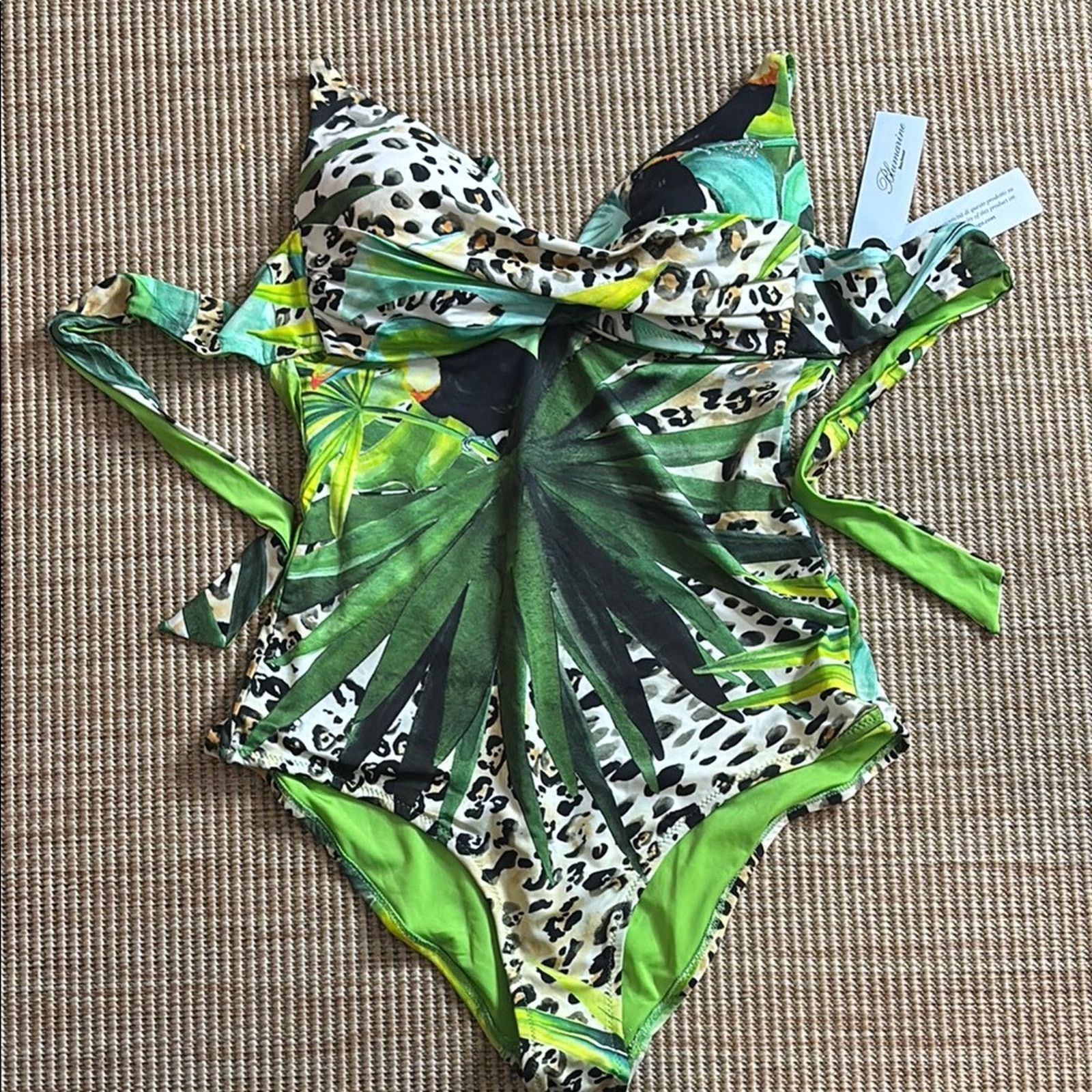 Blumarine NWT Blumarine Green Black Bikini Leopard Green Nature Size S Size ONE SIZE - 1 Thumbnail