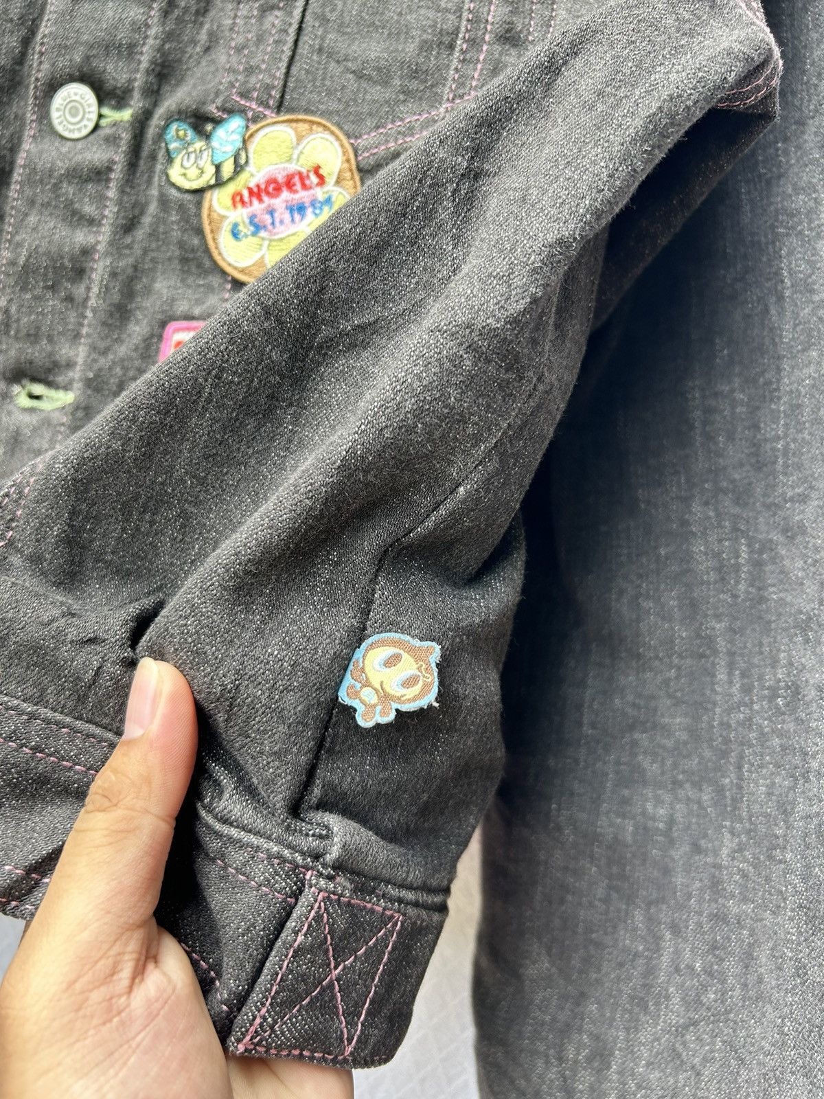 Angel Blue × Hysteric Glamour × Japanese Brand 💸BINDINGOFFER💸Angelblue patch trucker black denim styled Size US M / EU 48-50 / 2 - 8 Thumbnail