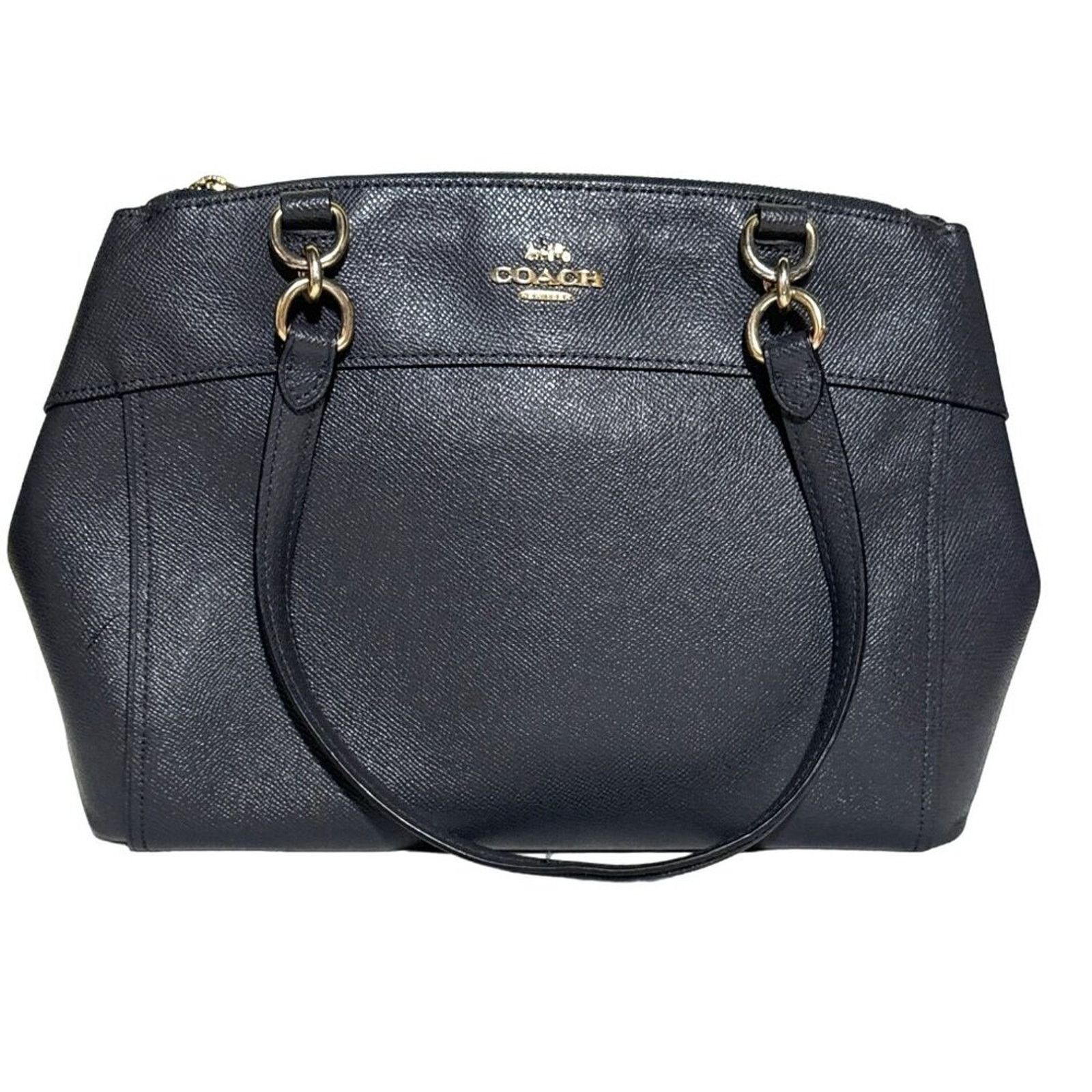 Coach Womens Purse Navy Leather Mini Brooke Carryall Satchel in Blue