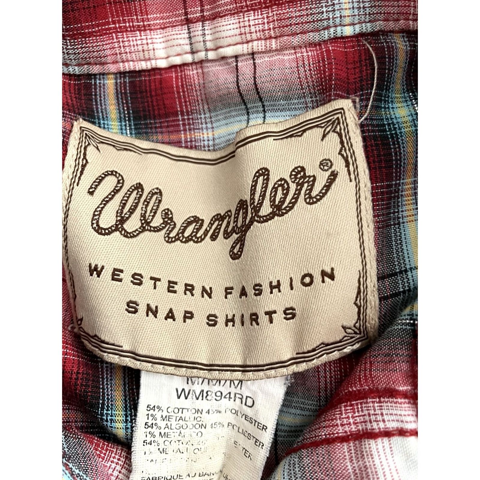 Wrangler VINTAGE Wrangler Pearl Snap Shirt Men’s M Red Plaid Short Sleeve Western Rodeo Shirt Size US M / EU 48-50 / 2 - 2 Thumbnail