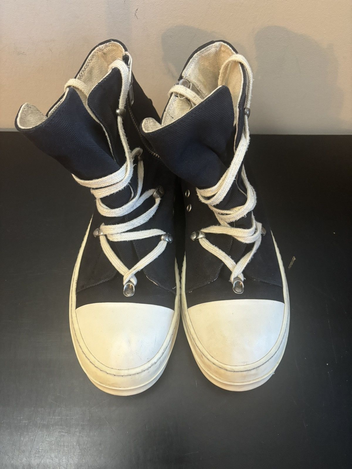 Rick Owens Drkshdw Rick Owens DRKSHDW Hexa Lace Ramones Black Milk Size US 10 / EU 43 - 2 Thumbnail