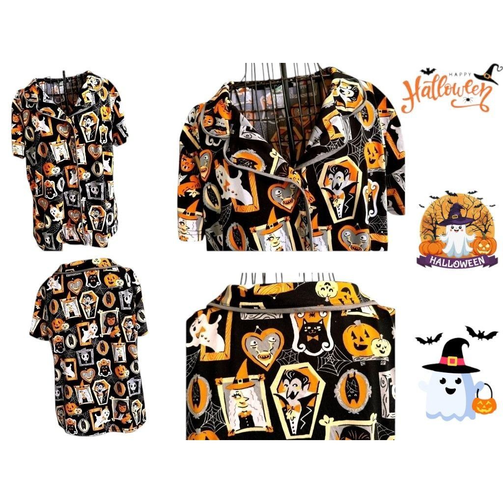 Other Munki Munki Halloween Pajama Top Large Short Sleeves Button Size L / US 10 / IT 46 - 8 Thumbnail