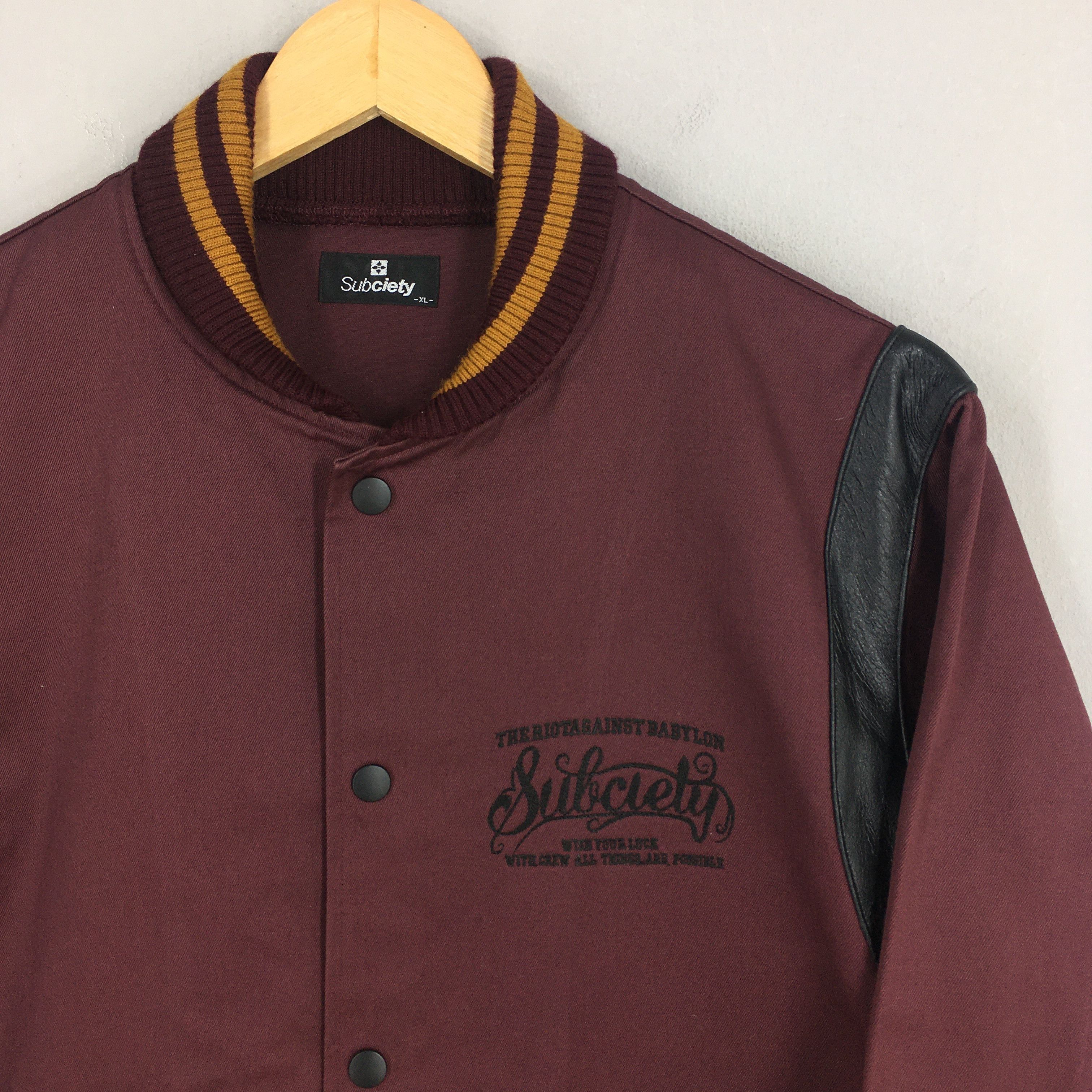 Japanese Brand Vintage Subciety Varsity Jacket XLarge Size US XL / EU 56 / 4 - 2 Thumbnail