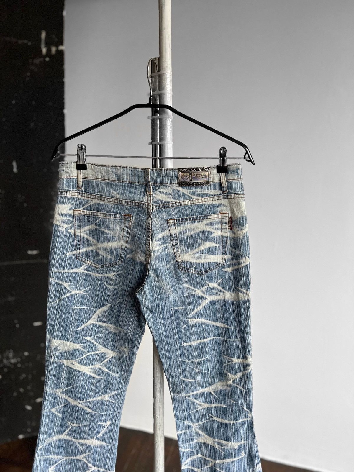 Japanese Brand × Vintage A.N.Y Jeans Womens Vintage Y2K Blue White Flared Wash Size 30" / US 8 / IT 44 - 4 Thumbnail