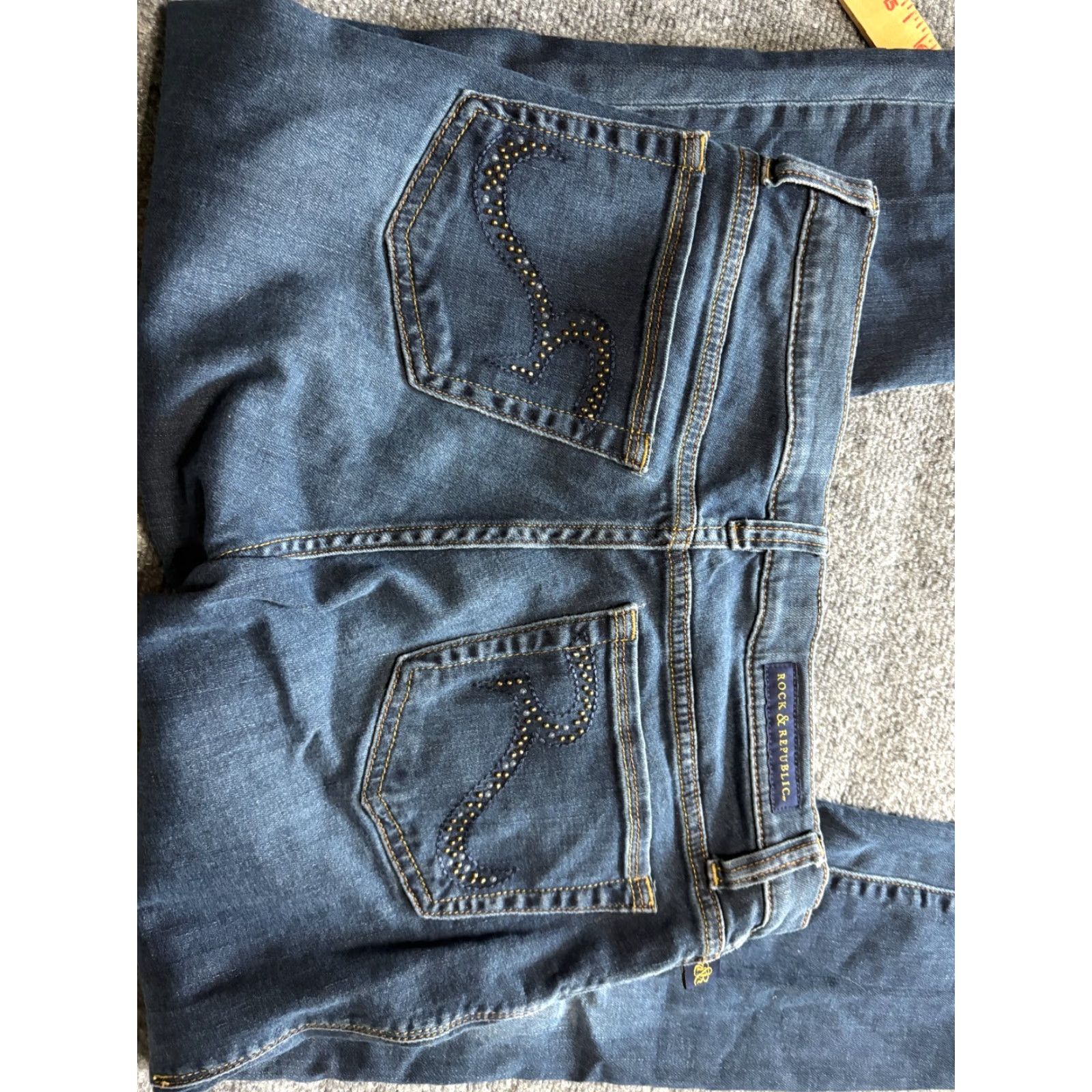 Vintage ROCK & REPUBLIC Jeans Womens Size 10 Blue RN 130273 Jeans Women Regular Tapered Pockets Denim RN130273 Size 32" / US 10 / IT 46 - 6 Thumbnail