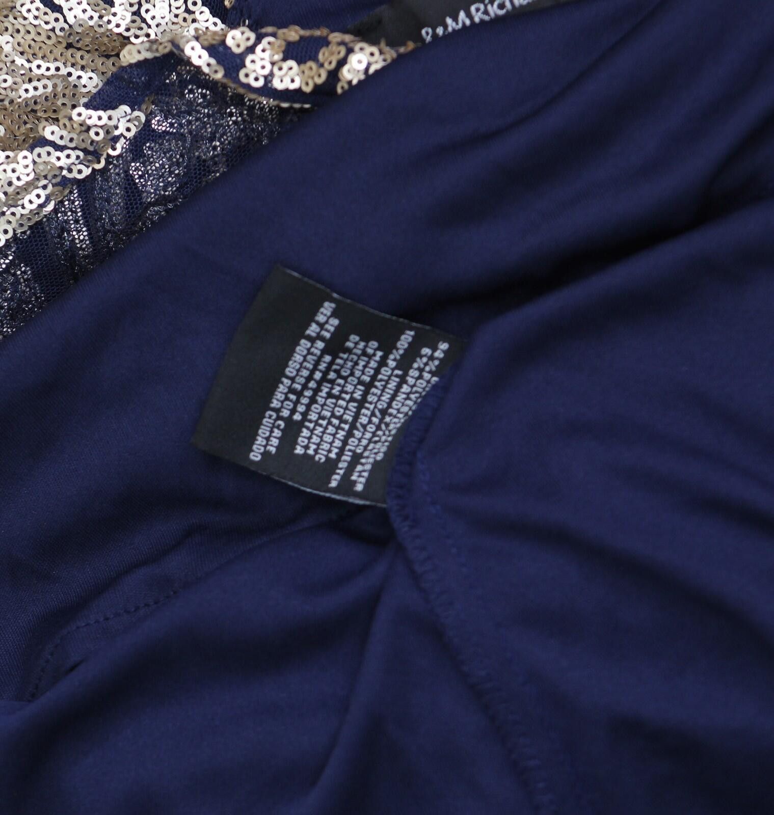 Other Nwt R&m Richards Blouson Dress Gown Navy Blue / Gold 10 Size L / US 10 / IT 46 - 5 Thumbnail