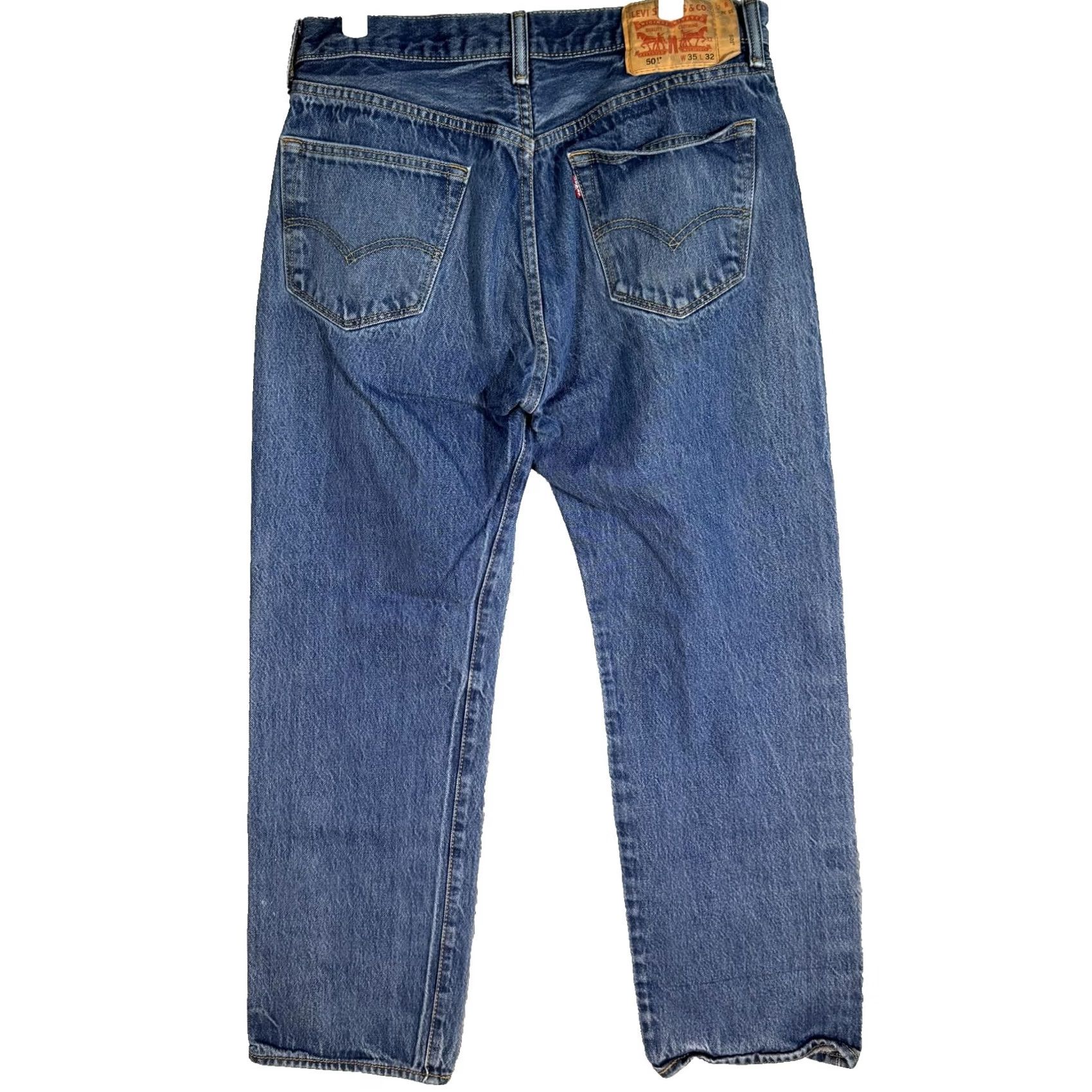 Levi's VINTAGE Levi’s 501 Jeans Mens 33x32 Blue Button Fly Straight Levis Denim Classic Jeans Mens Regular Blue 501 Original Straight New title: Size US 33 - 2 Thumbnail