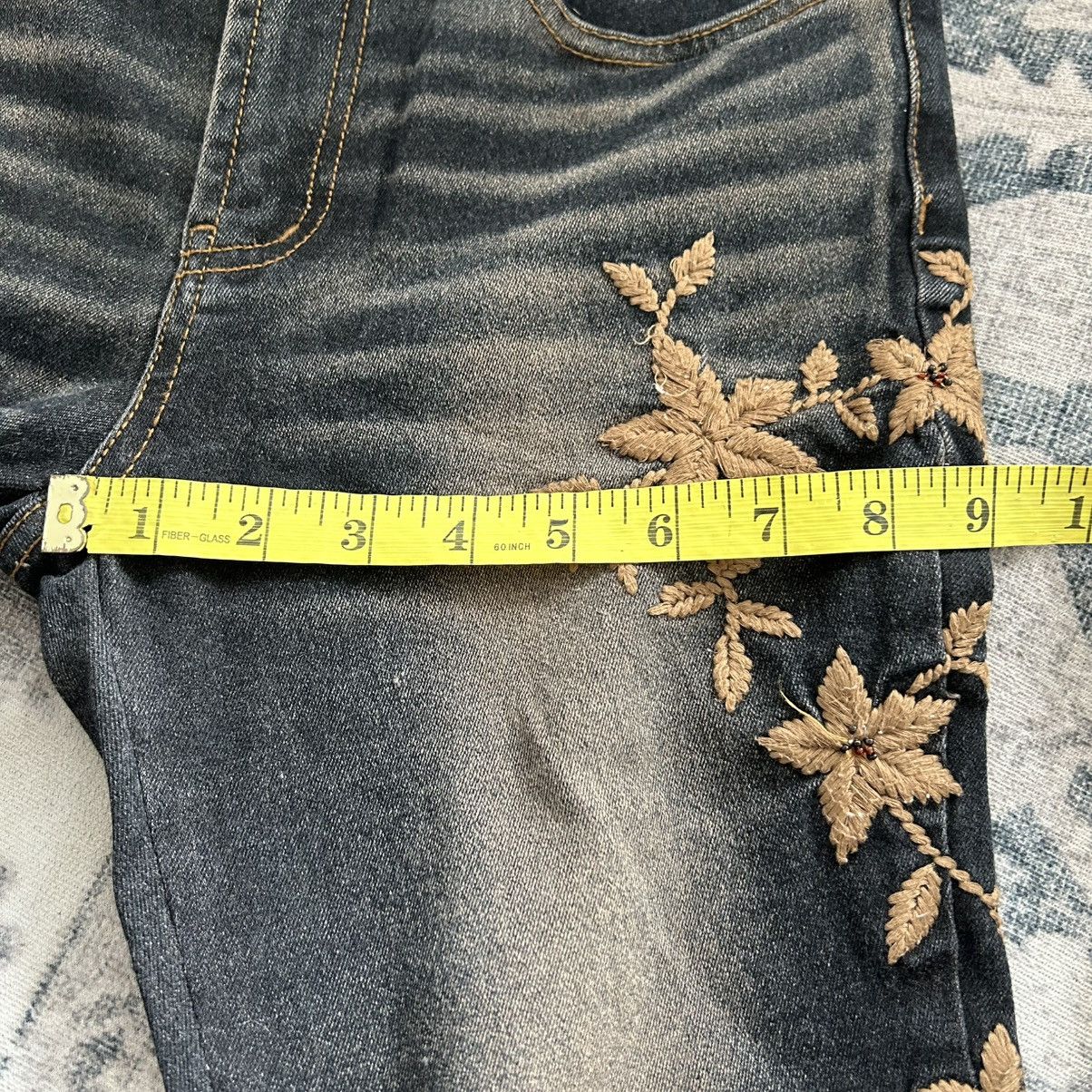 If Six Was Nine Y2k Flared Cox Embroidery Flower Pants Size US 28 / EU 44 - 15 Thumbnail