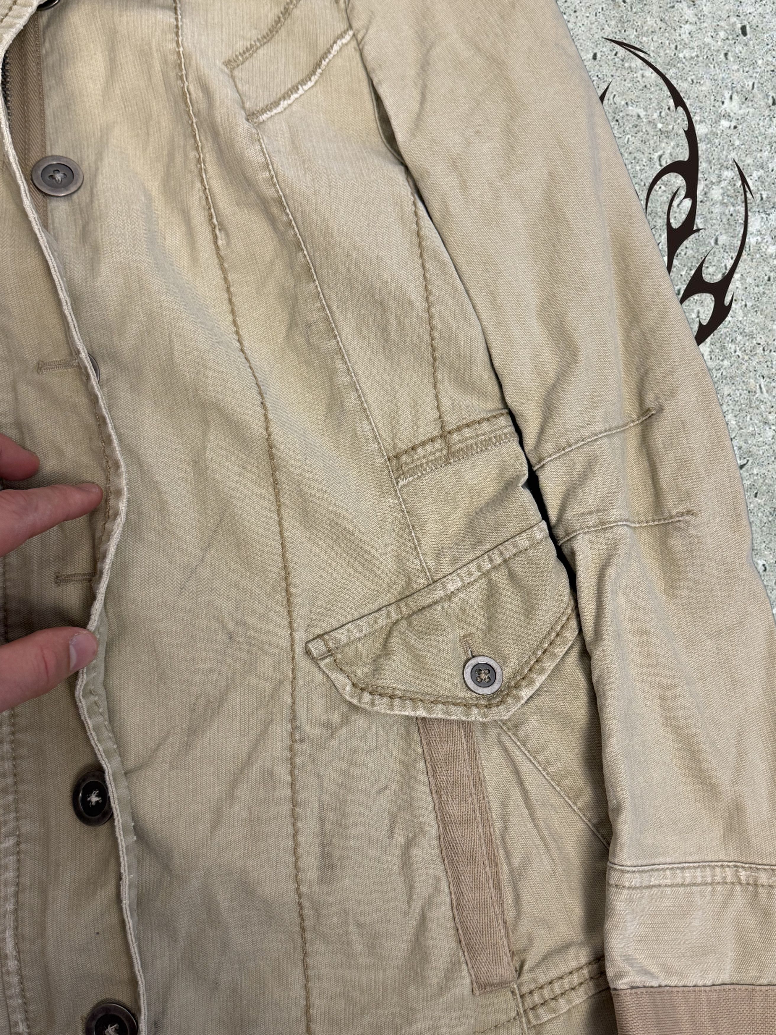 Marithe + Francois Girbaud Crazy vintage M+FG beige stand up collar coat Size S / US 4 / IT 40 - 8 Thumbnail