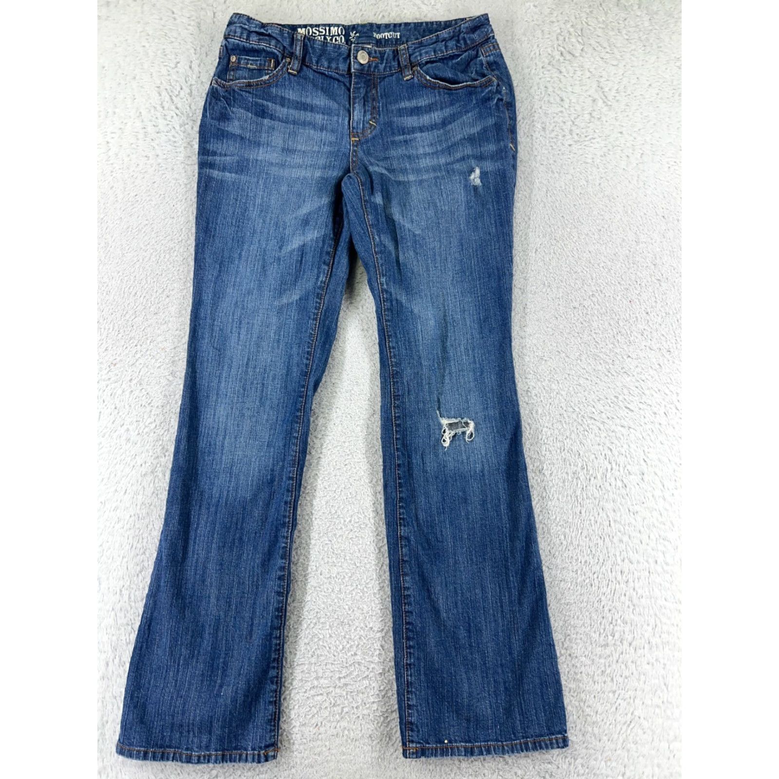 Mossimo Mossimo Jeans Women 11 Blue Denim Bootcut Cotton Blend Low Rise Distressed Size 32" / US 10 / IT 46 - 2 Thumbnail