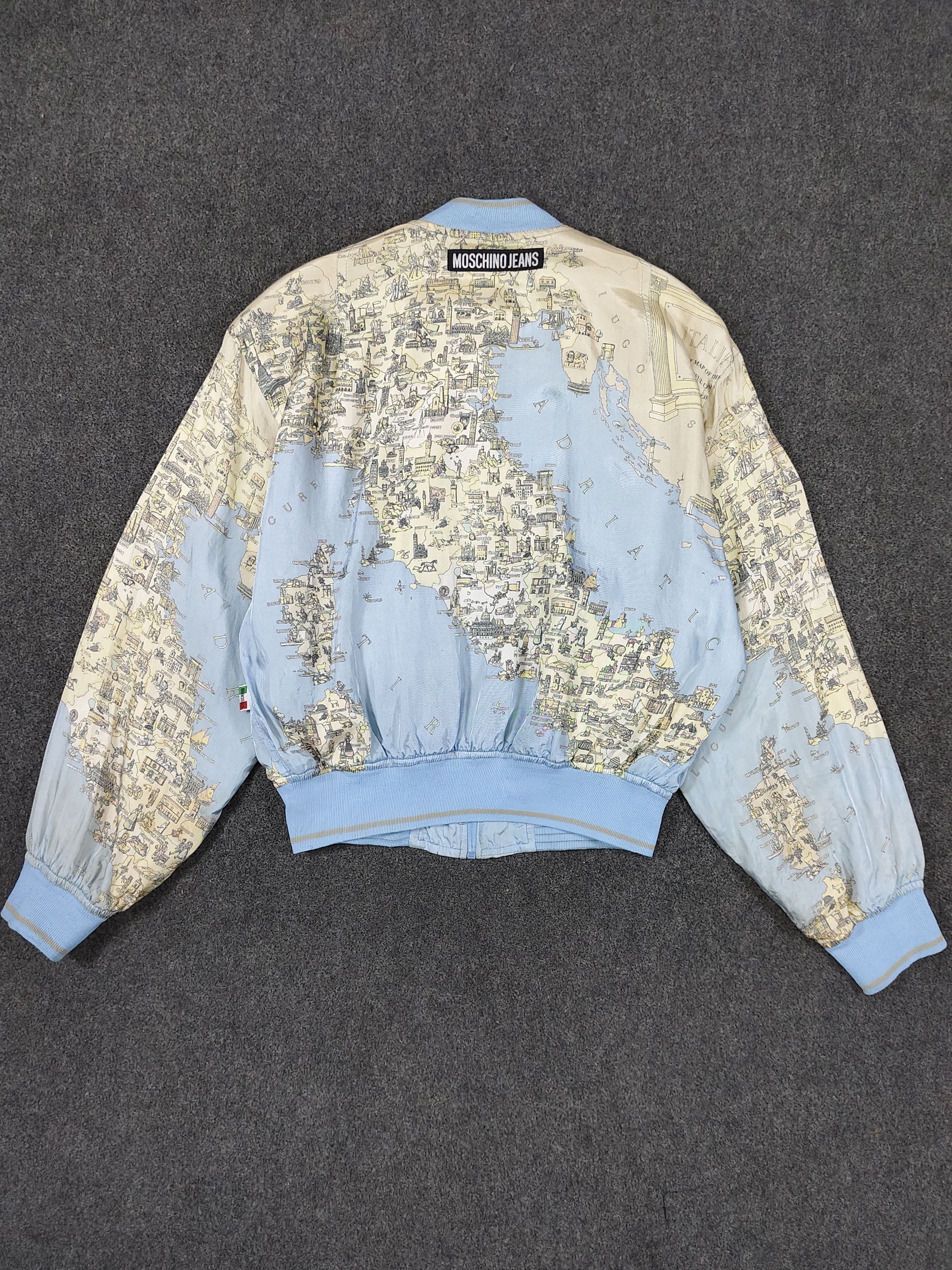 Moschino 90s Moschino💥 Archive AOP Maps Cartohraphic Cropped Bomber Size M / US 6-8 / IT 42-44 - 6 Thumbnail