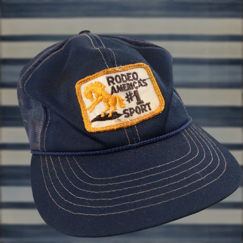Vintage VINTAGE Rodeo Americas #1 Sport Patch Snapback Hat Men's One Size Blue Hat Size ONE SIZE - 1 Thumbnail