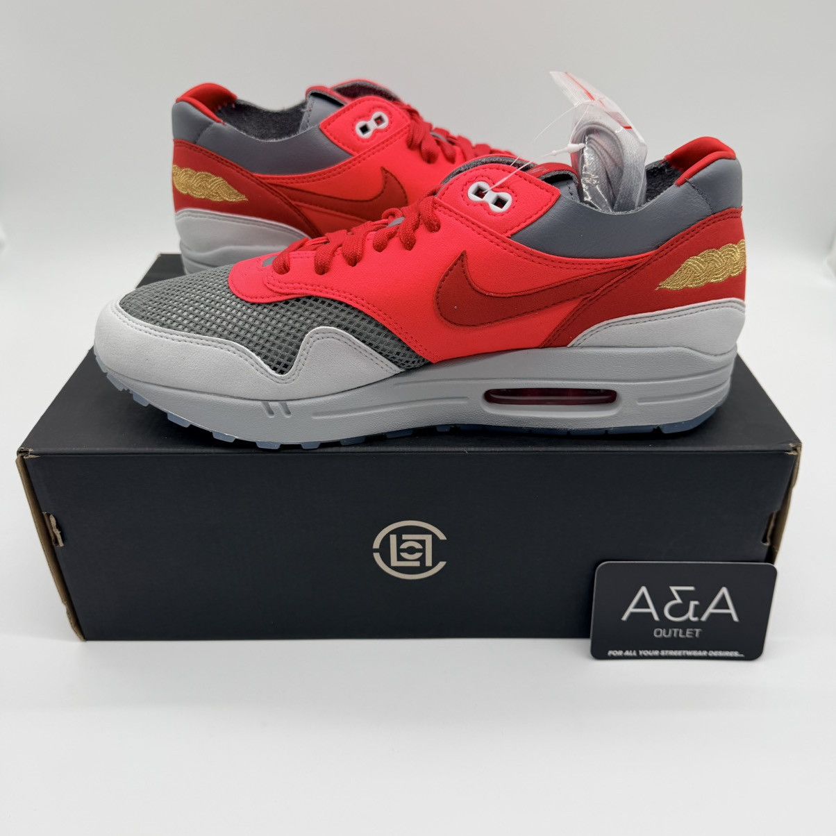 CLOT × Nike Nike Air Max 1 CLOT Kiss of Death Solar Red US 9.5 Brand New Size US 9.5 / EU 42-43 - 2 Thumbnail
