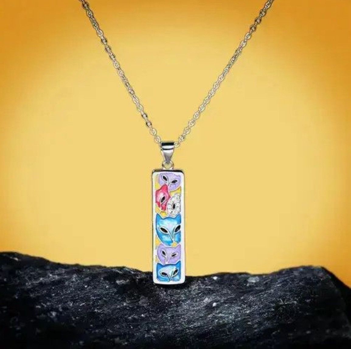 Jewelry Cute Cat Unique Pendant Necklace Size ONE SIZE - 1 Thumbnail