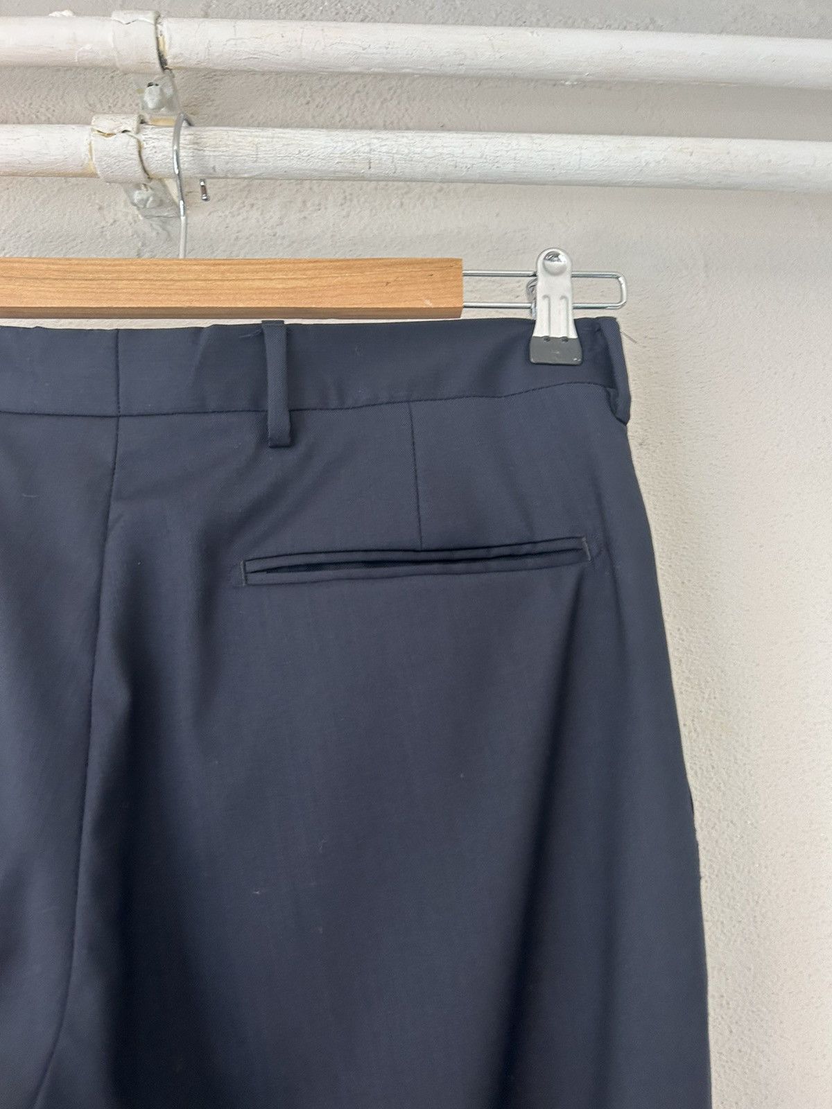 Prada Virgin Wool Navy Slim Fit Dress Pants Size US 31 - 9 Thumbnail