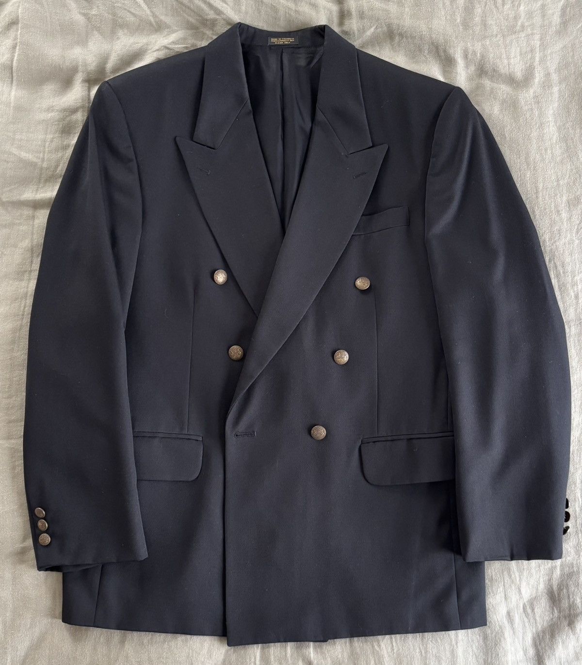 Oscar De La Renta Oscar De La Renta Double Breasted Blazer Black Size 40R - 3 Thumbnail