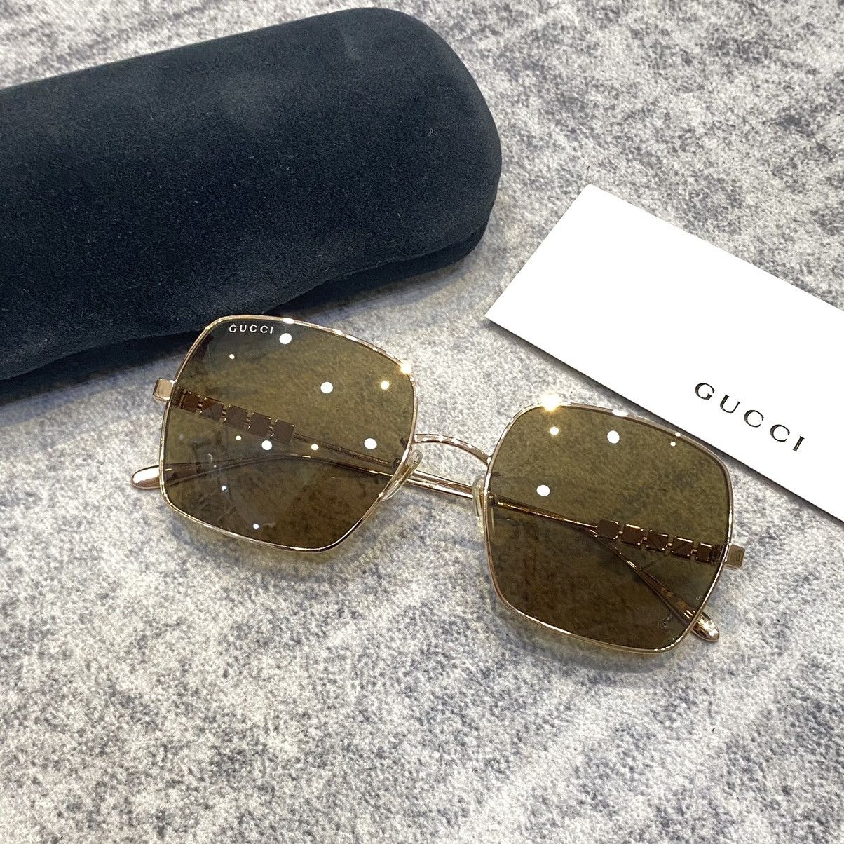 Gucci GUCCI GG1434S 002 Sunglasses GOLD Size ONE SIZE - 5 Thumbnail
