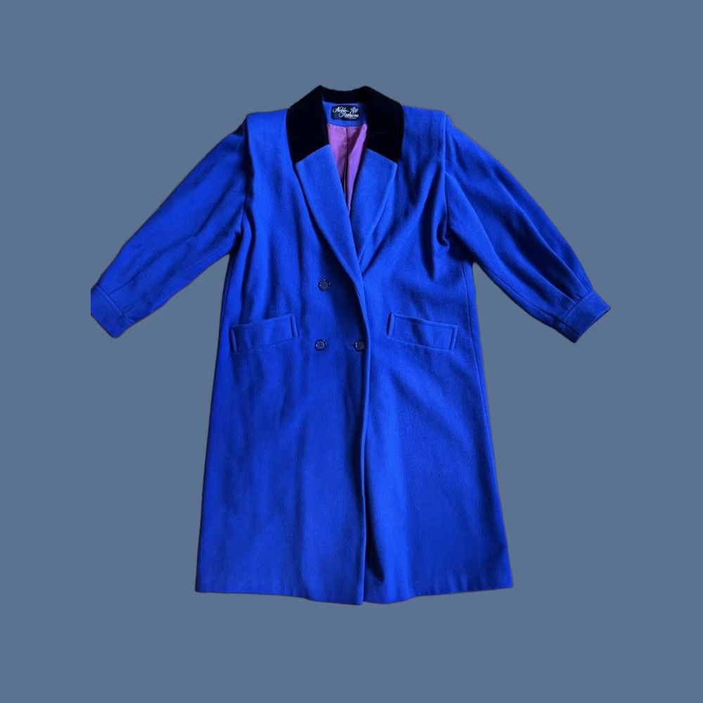 Vintage VINTAGE Noble Fashions Wool Trench Coat Woman’s 14 Blue 90s USA Made Size XL / US 12-14 / IT 48-50 - 1 Thumbnail
