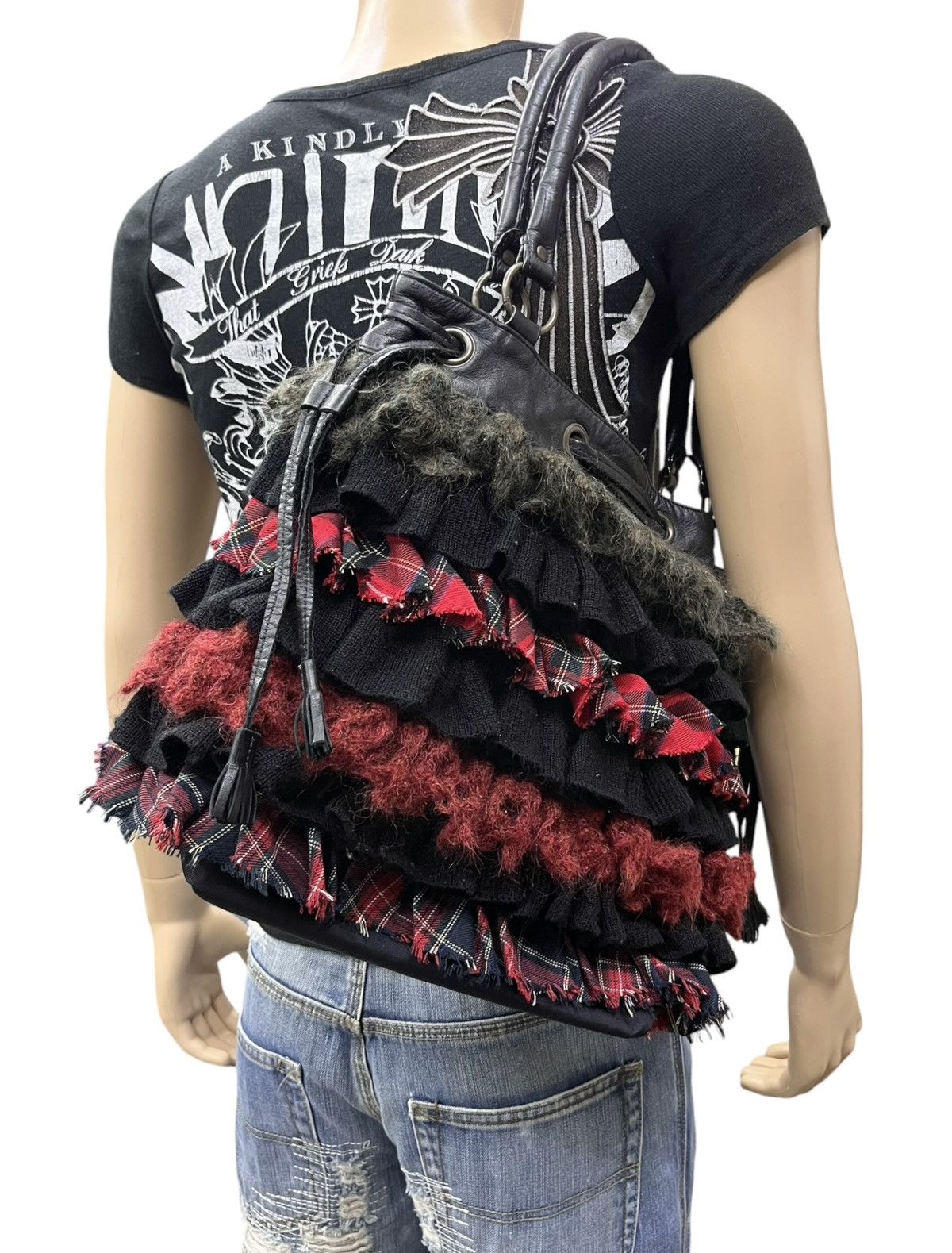 Matsuda Vintage Nicole Ruffle Punk Patchwork Tote Japan Rare Size ONE SIZE - 5 Thumbnail
